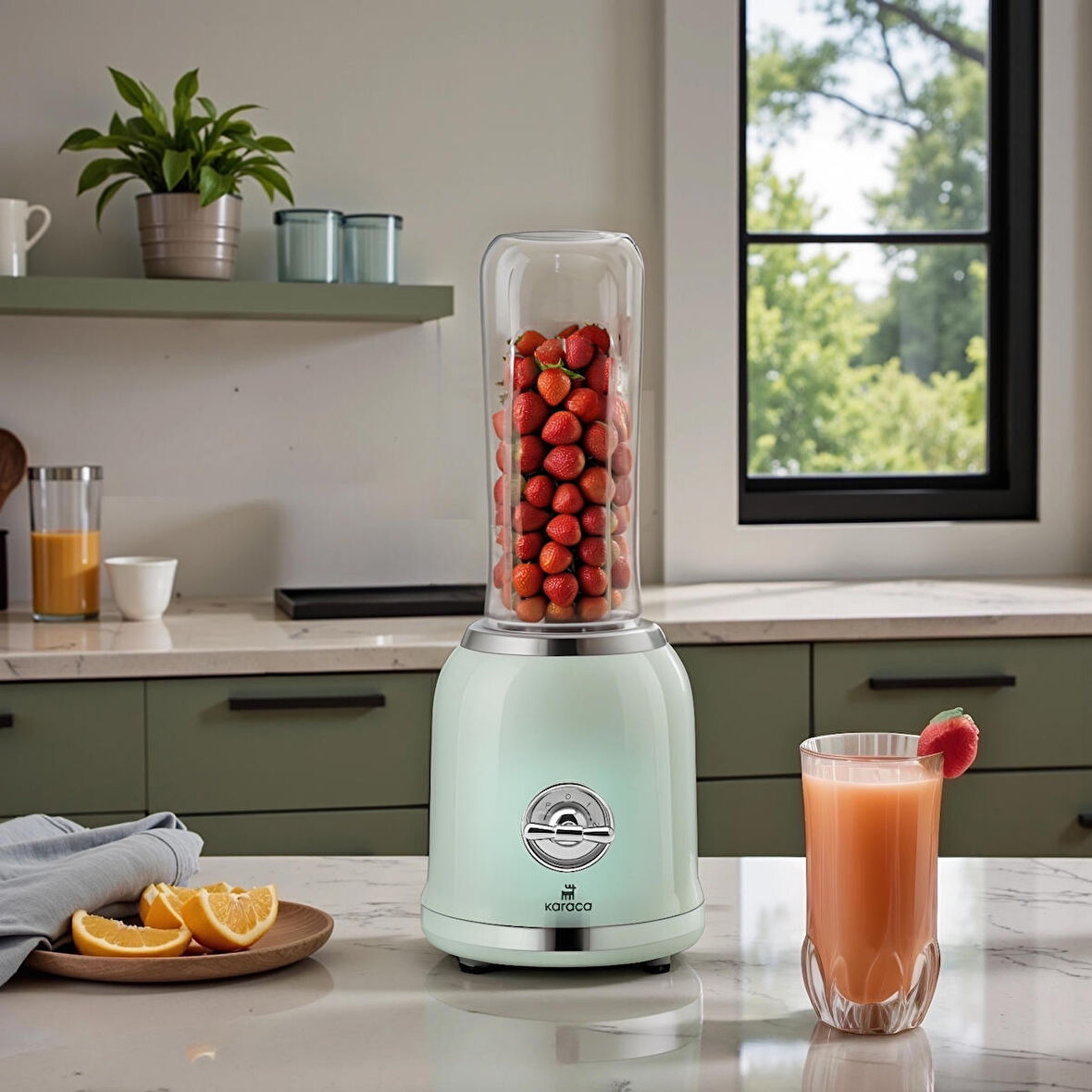 Karaca Retro Personal Kişisel Smoothie Blender Green