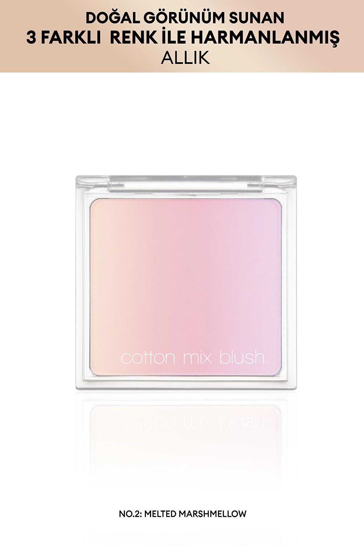 Doğal Görünümlü , 3 Farklı Tonlama Sağlayan, Uzun Süre Kalıcı Allık . No 2 Melted Marshmellow