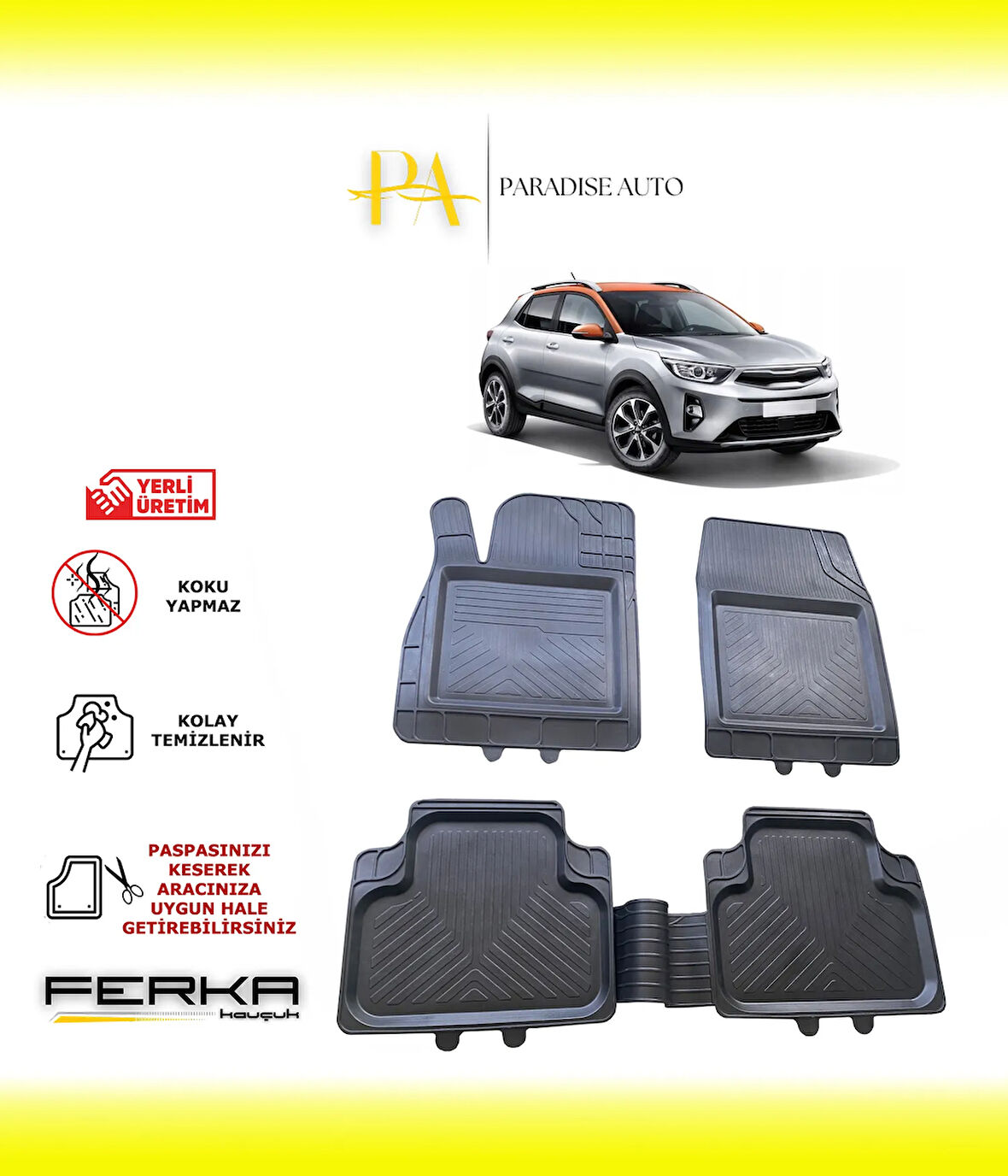 Kia Stonic 2017 ve Üstü Uyarlanabilir Universal Havuzlu Paspas