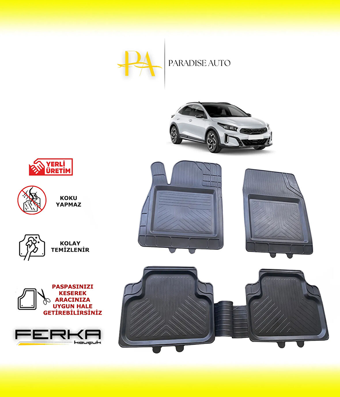 Kia XCeed SUV 2019 ve Üstü Uyarlanabilir Universal Havuzlu Paspas