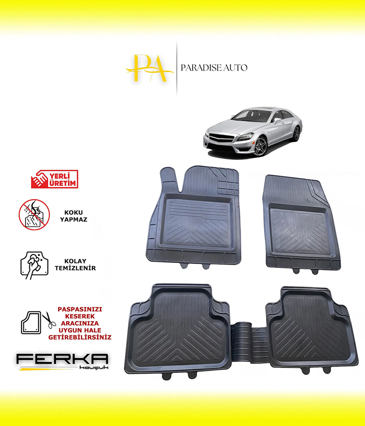 Mercedes CLS C218 2010-2018 Uyarlanabilir Universal Havuzlu Paspas