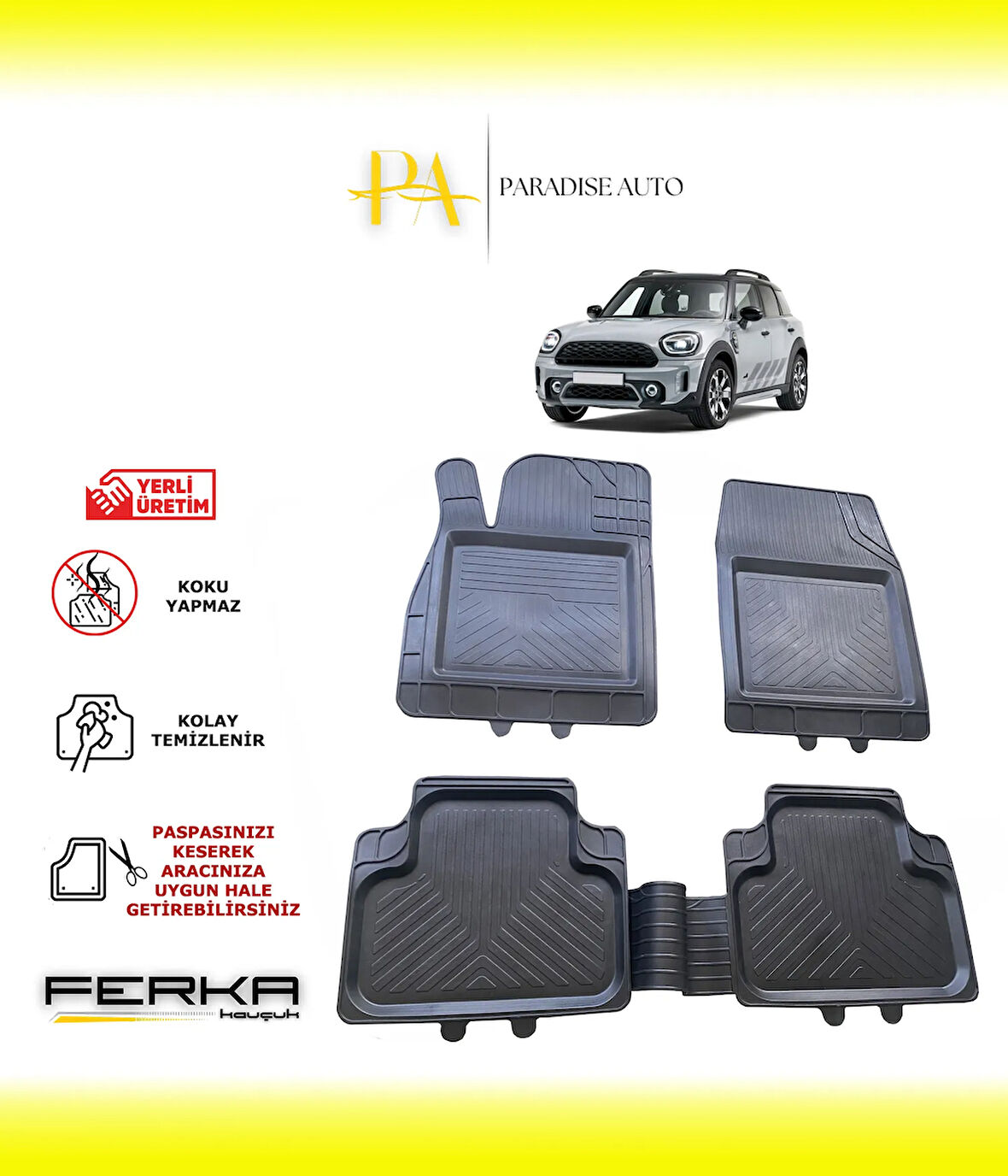 Mini Cooper Countryman R60 2010-2017 Uyarlanabilir Universal Havuzlu Paspas