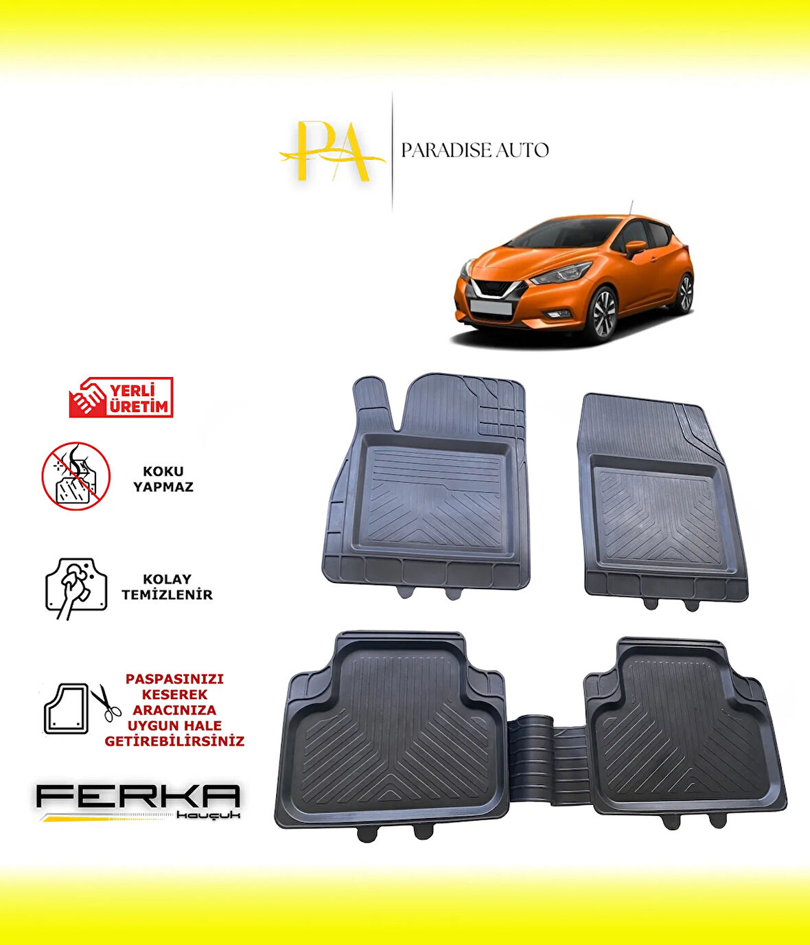 Nissan Micra (K14) 2016 ve Üstü Uyarlanabilir Universal Havuzlu Paspas