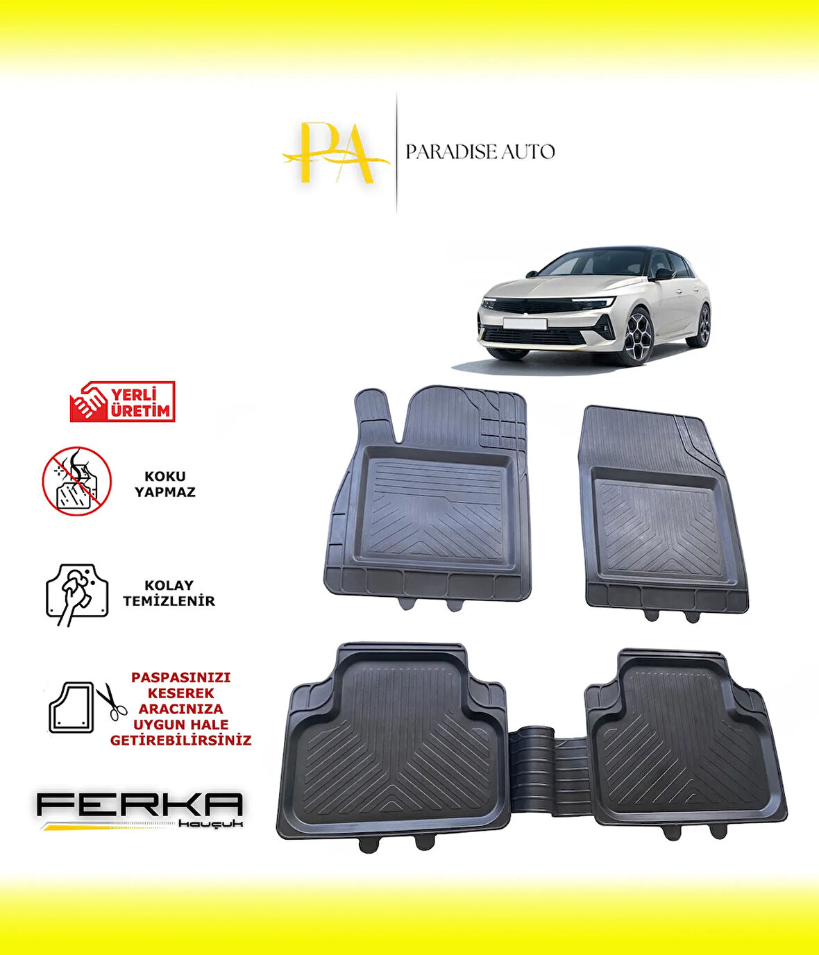 Opel Astra L 2021 ve Üstü Uyarlanabilir Universal Havuzlu Paspas
