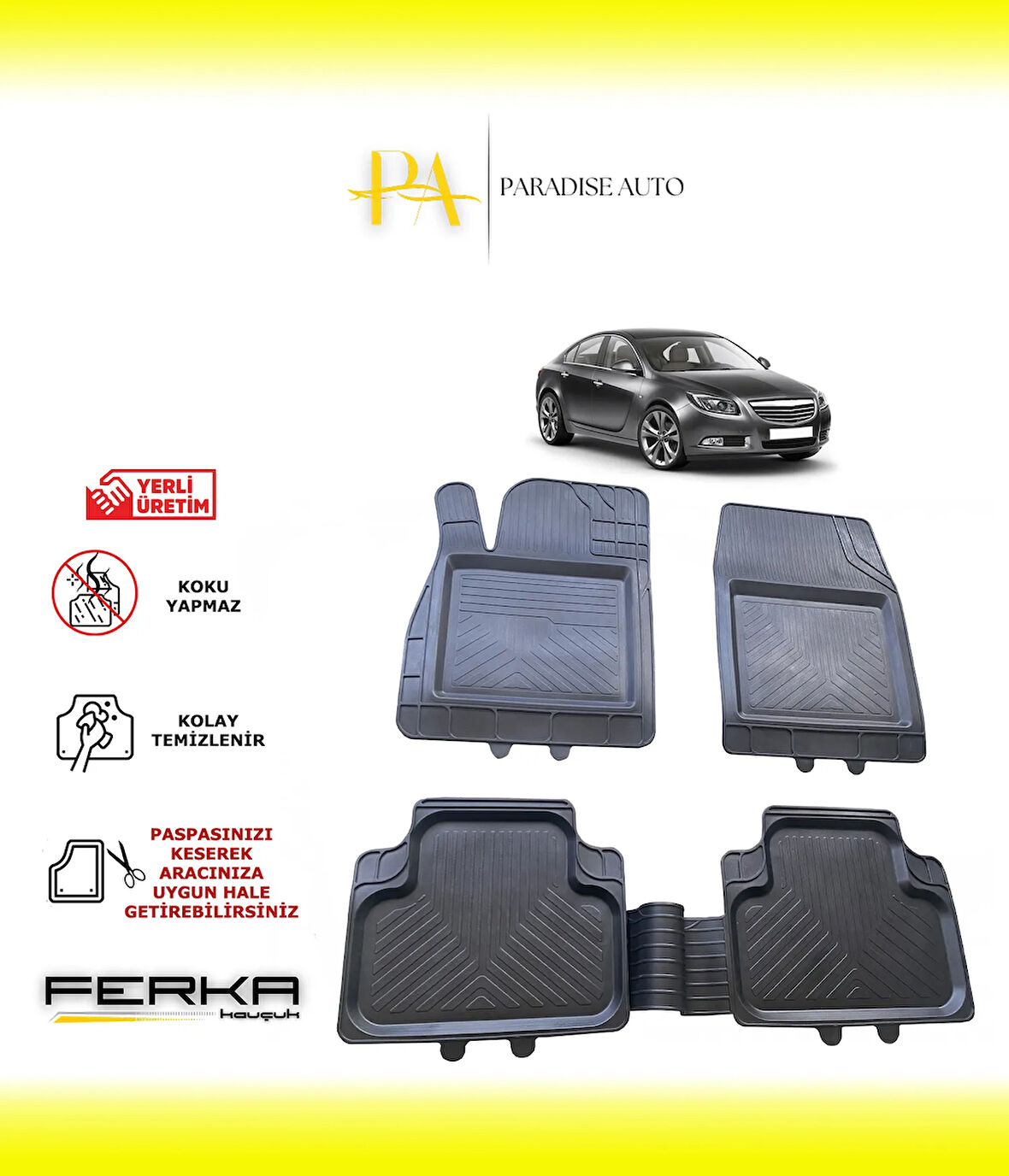 Opel Insignia 1 2008-2016 Uyarlanabilir Universal Havuzlu Paspas