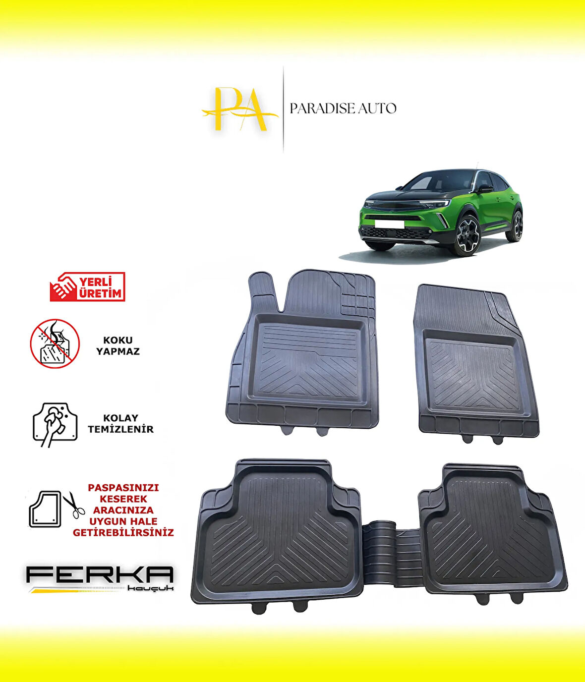 Opel Mokka B 2021 ve Üstü Uyarlanabilir Universal Havuzlu Paspas