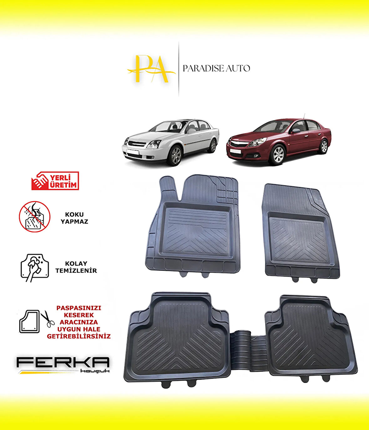 Opel Vectra C 2004-2008 Uyarlanabilir Universal Havuzlu Paspas