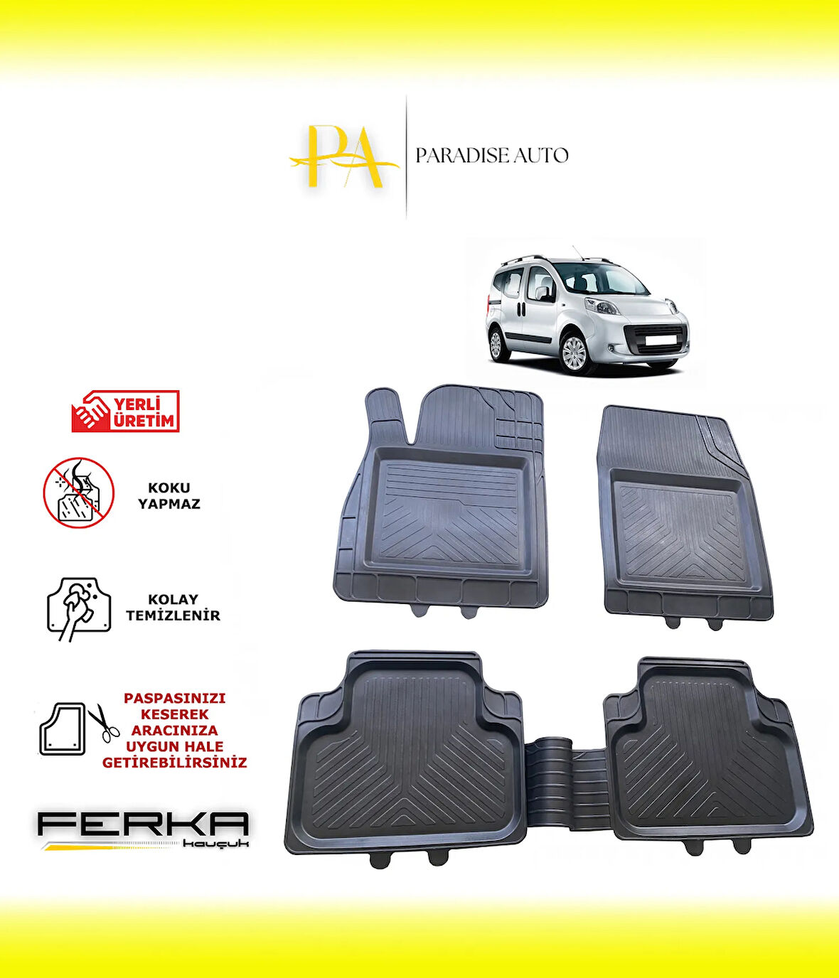 Peugeot Bipper 2008 ve Üstü Uyarlanabilir Universal Havuzlu Paspas