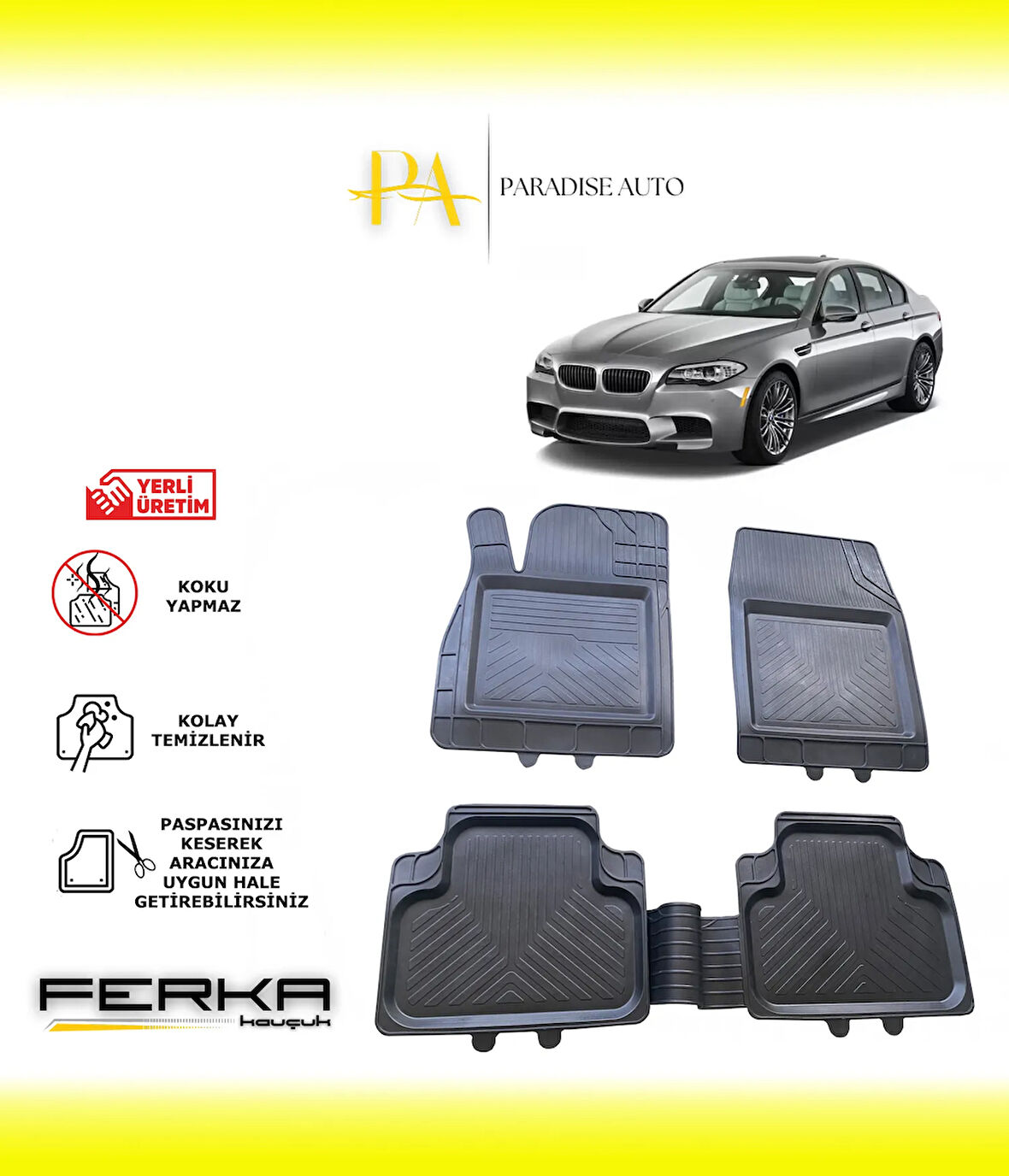 Bmw 5 Serisi F10 2010-2013 Uyarlanabilir Universal Havuzlu Paspas