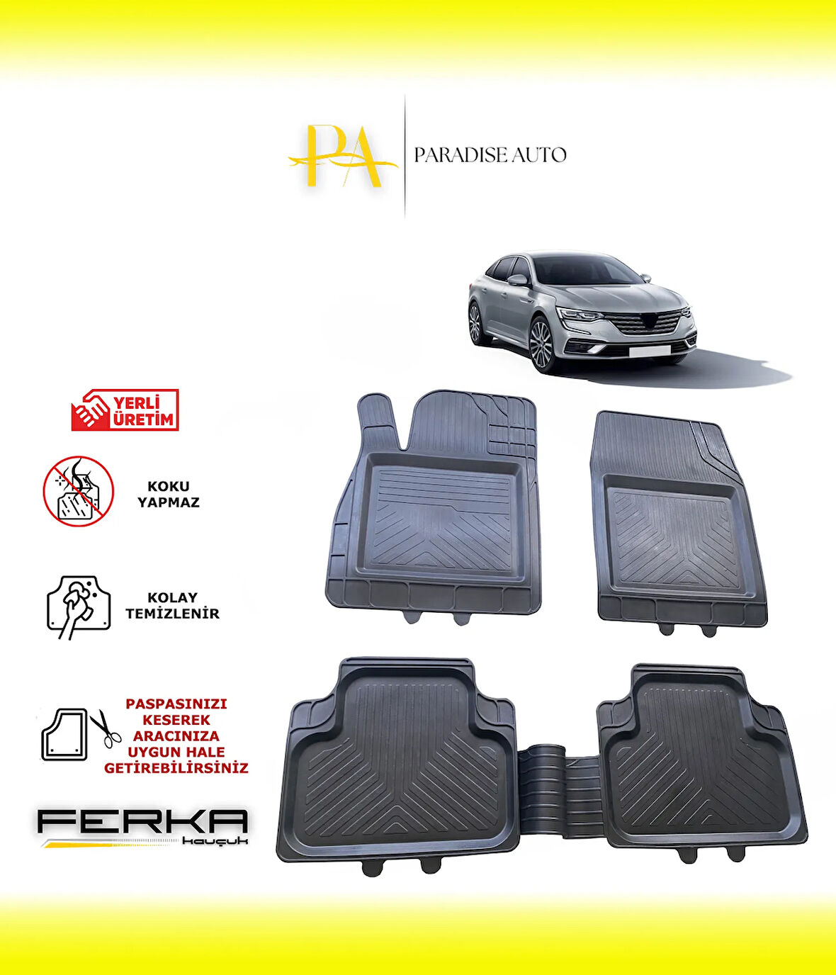 Renault Talisman 2016 ve Üstü Uyarlanabilir Universal Havuzlu Paspas