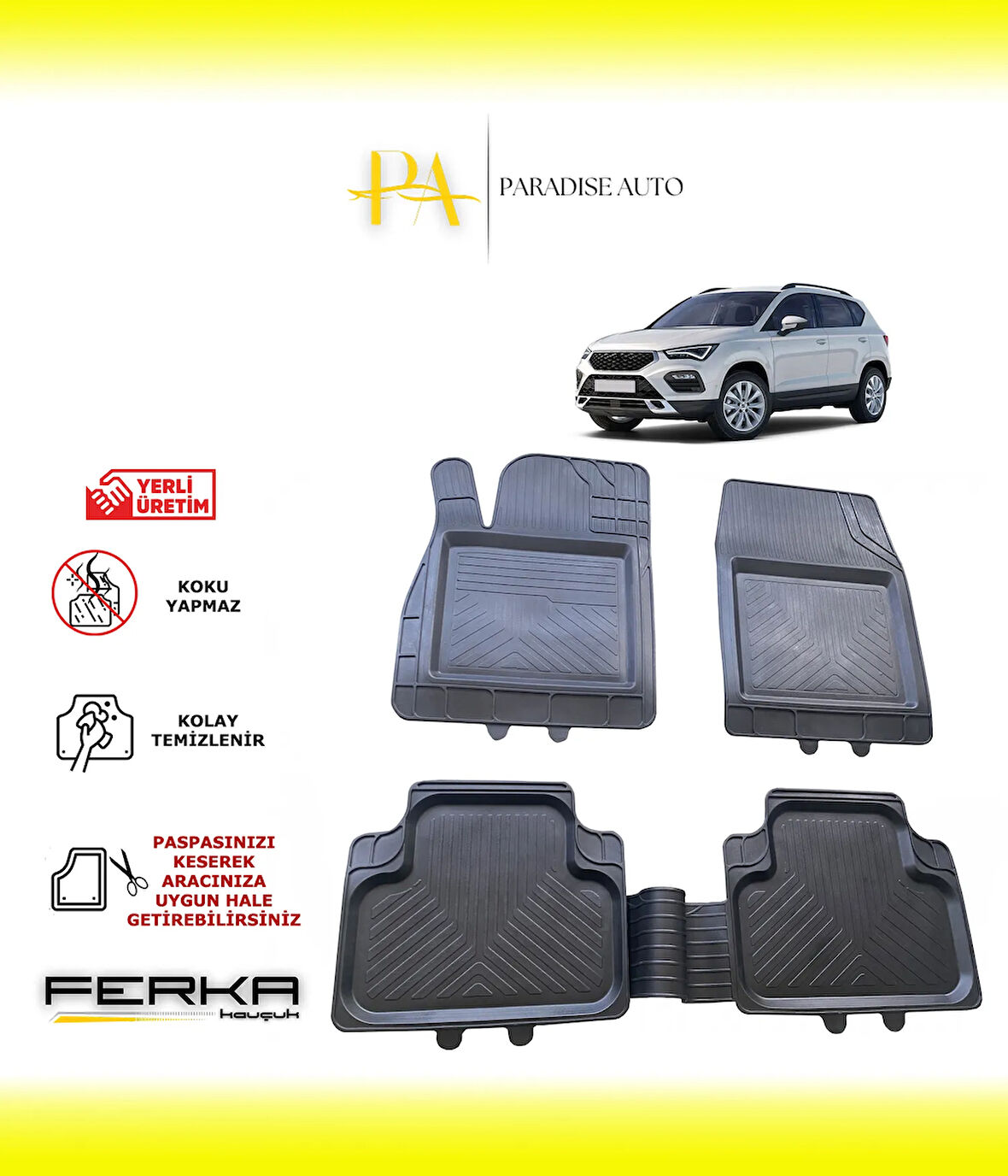 Seat Ateca 2016 ve Üstü Uyarlanabilir Universal Havuzlu Paspas