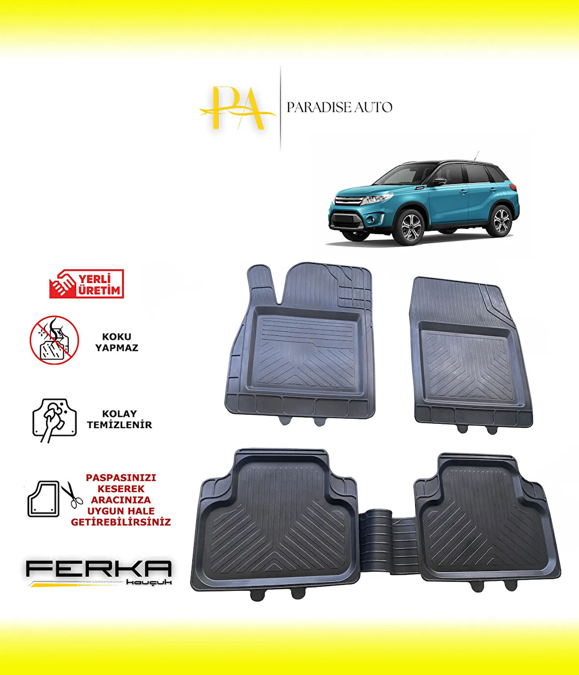 Suzuki Vitara 4 2015 ve Üstü Uyarlanabilir Universal Havuzlu Paspas