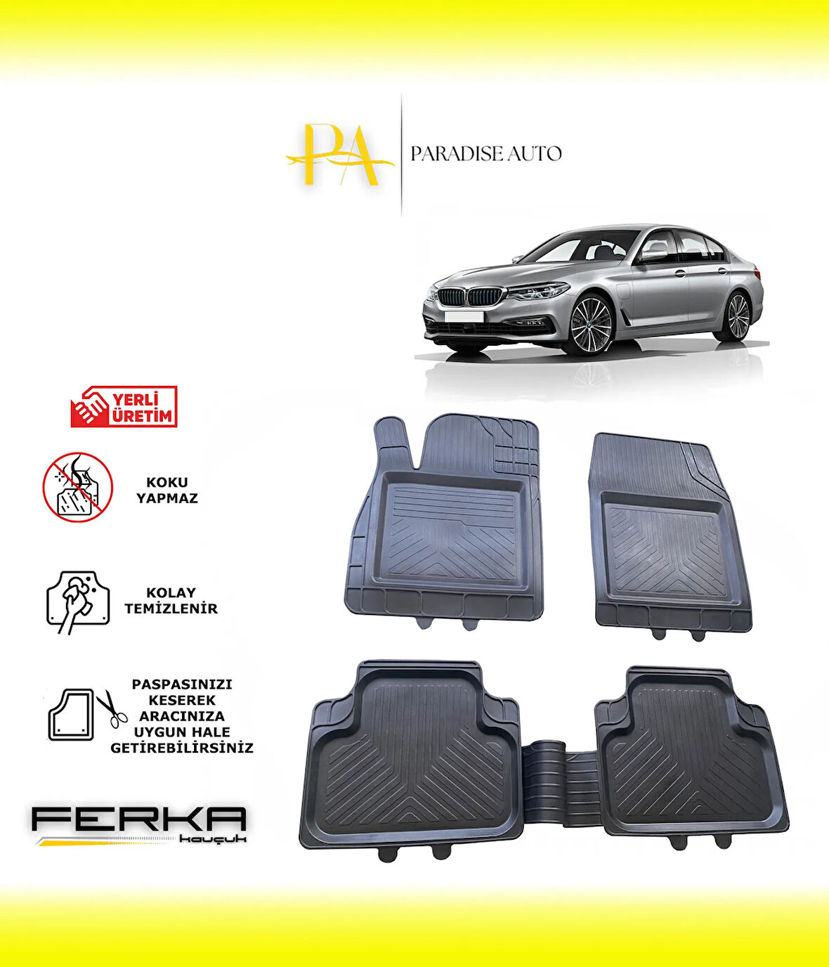 Bmw 5 Serisi G30 SW 2014-2023 Uyarlanabilir Universal Havuzlu Paspas