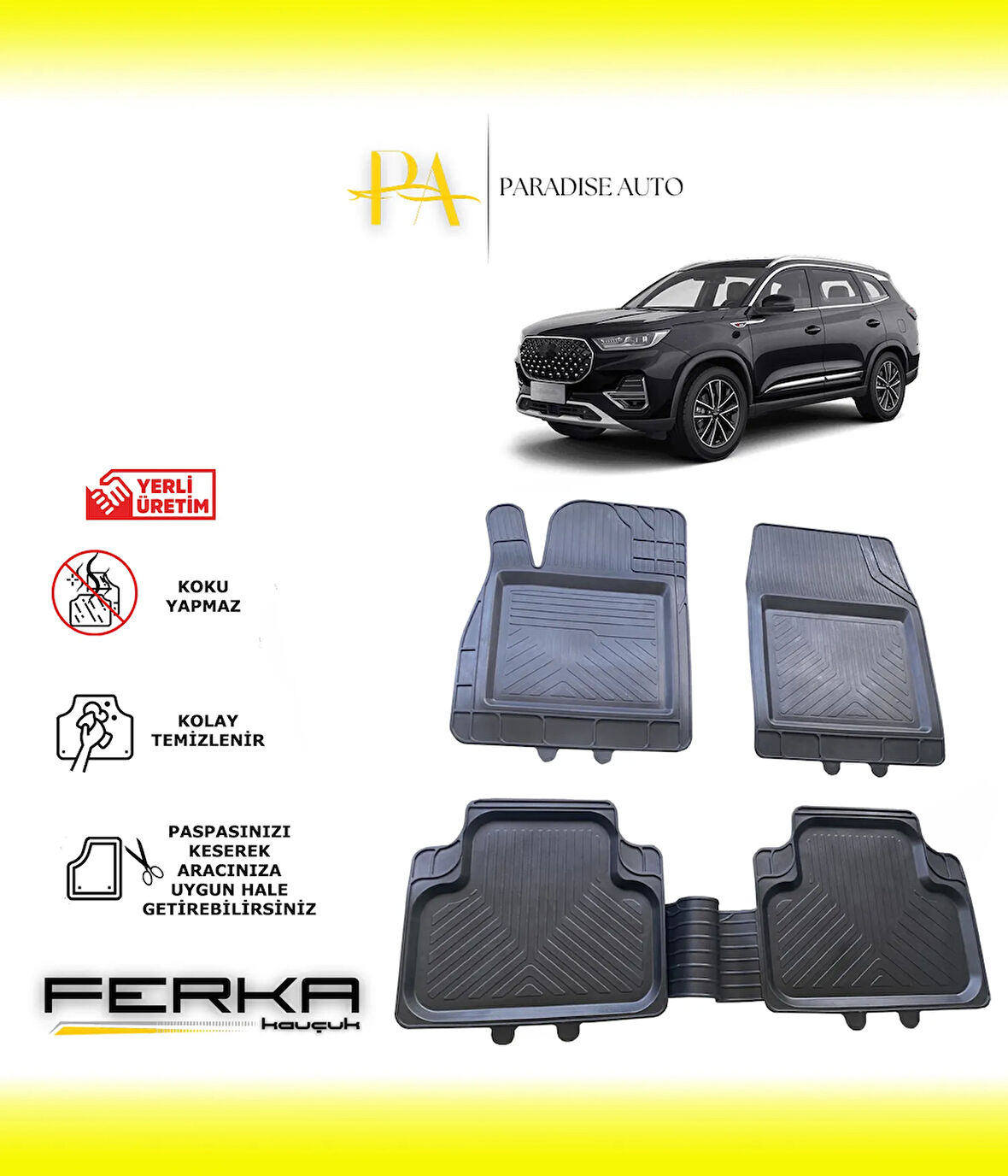 Chery Tiggo 8 Pro 2023 ve Üstü Uyarlanabilir Universal Havuzlu Paspas