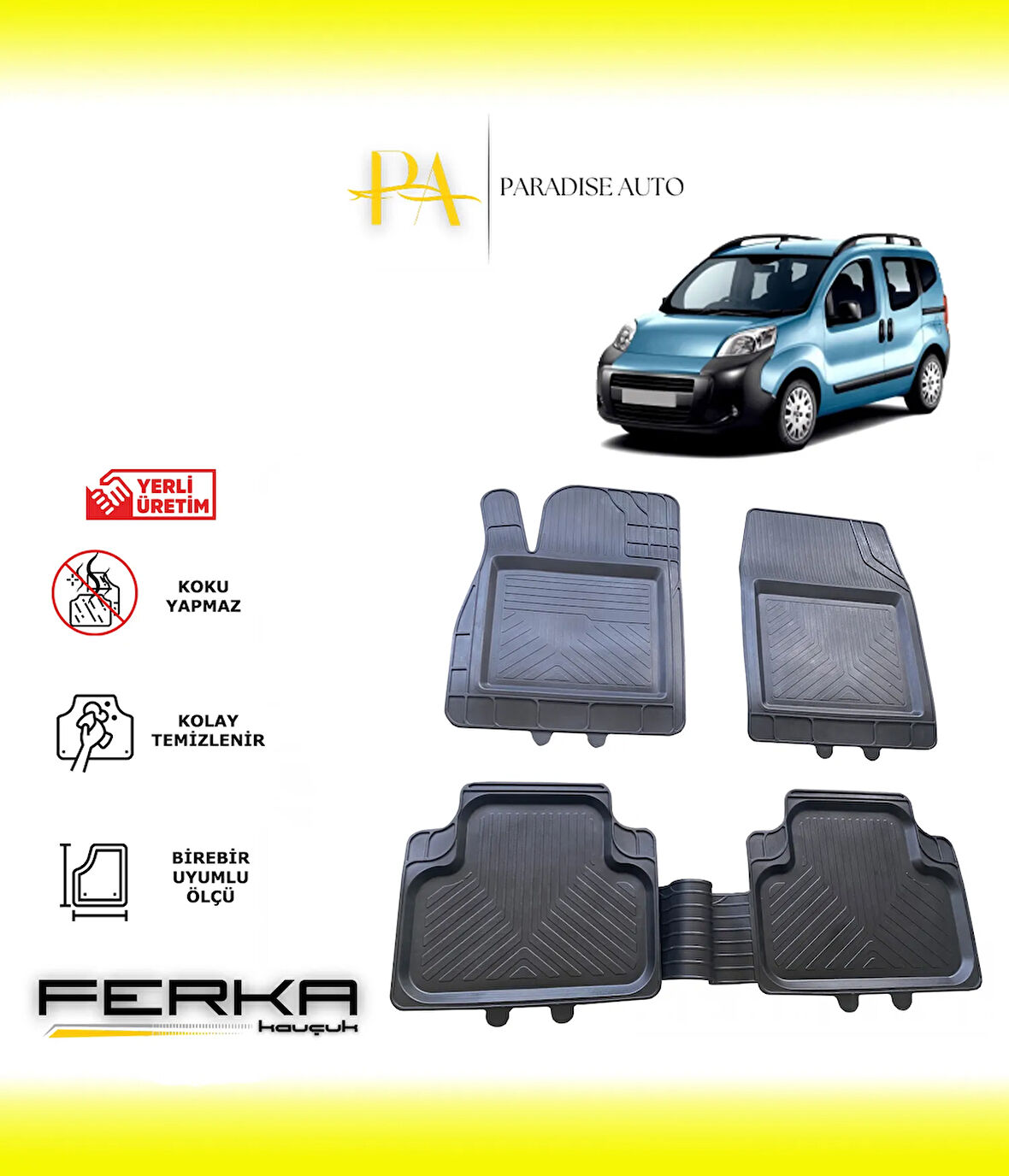 Citroen Nemo 2008 ve Üstü Uyarlanabilir Universal Havuzlu Paspas