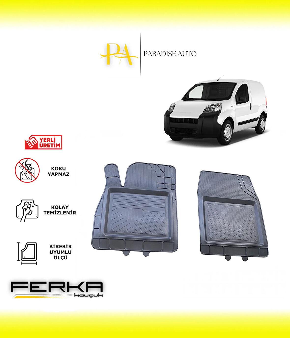 Citroen Nemo Ön 2 Parça 2008 ve Üstü Uyarlanabilir Universal Havuzlu Paspas