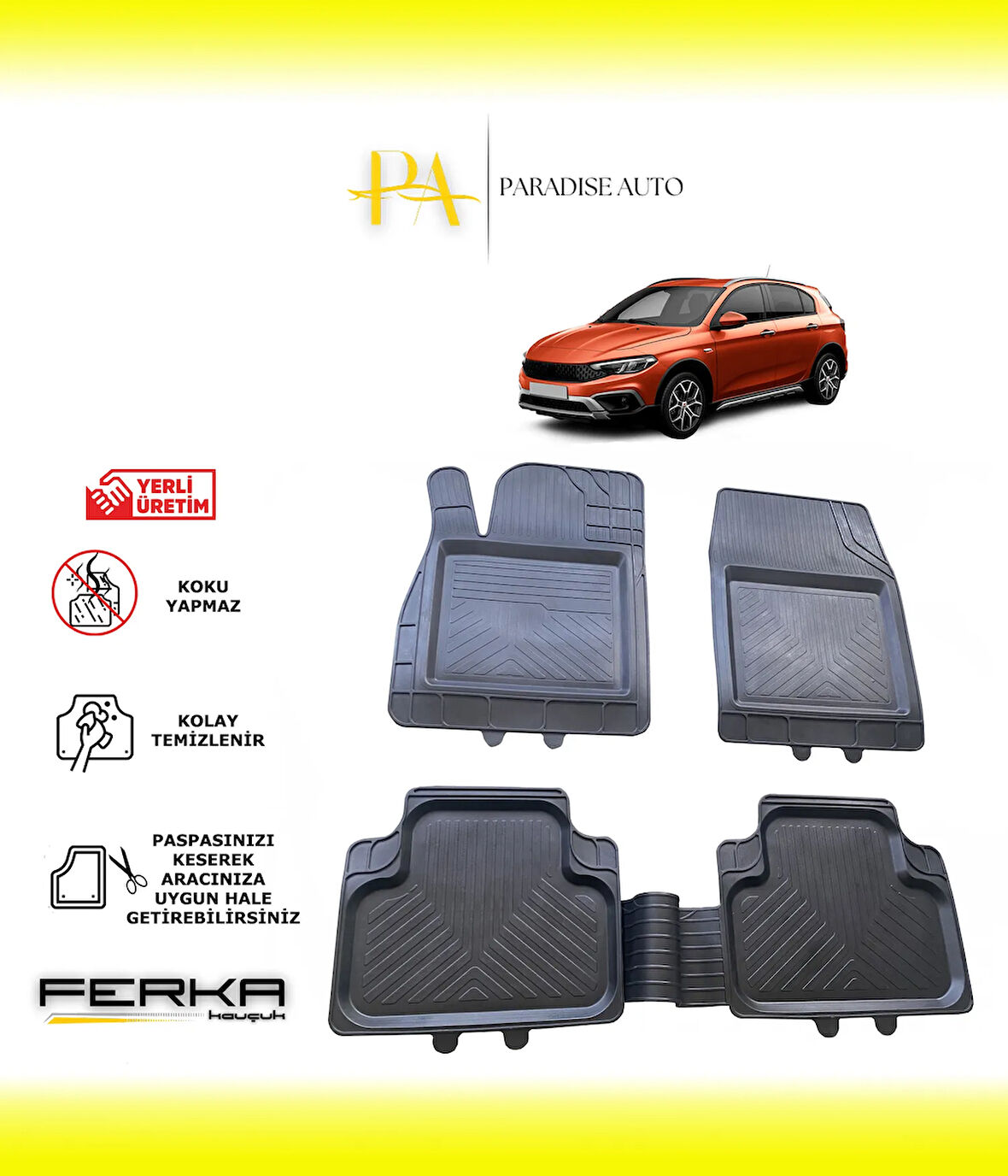 Fiat Egea Cross 2020 ve Üstü Uyarlanabilir Universal Havuzlu Paspas