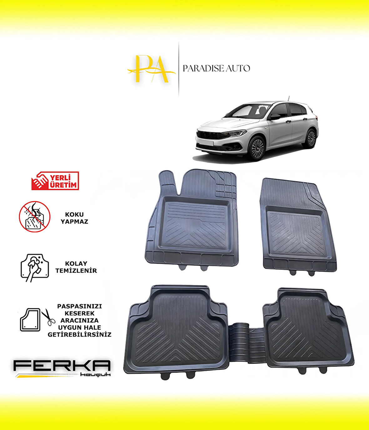 Fiat Egea HB 2015 ve Üstü Uyarlanabilir Universal Havuzlu Paspas