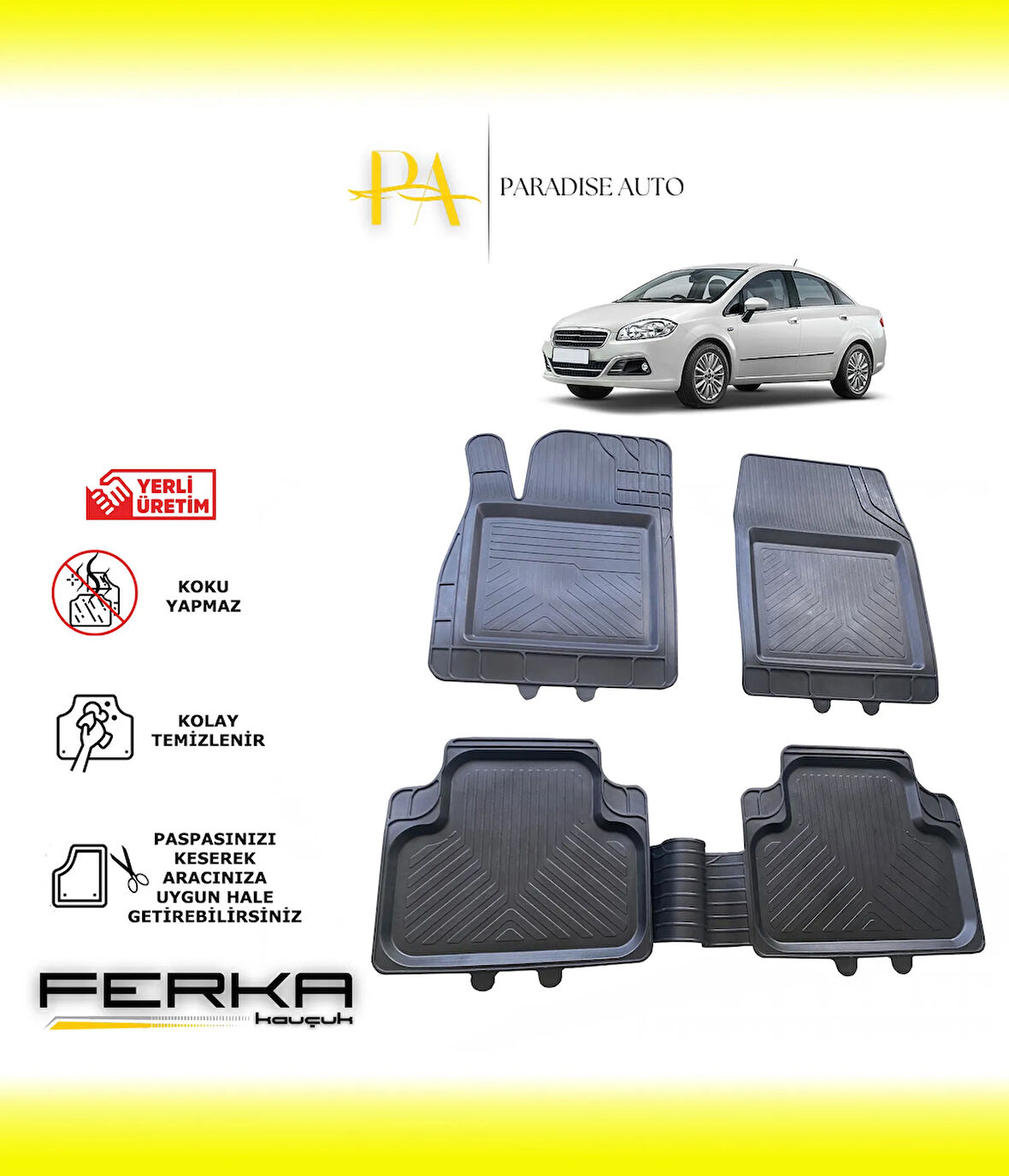 Fiat Linea 2007-2014 Uyarlanabilir Universal Havuzlu Paspas