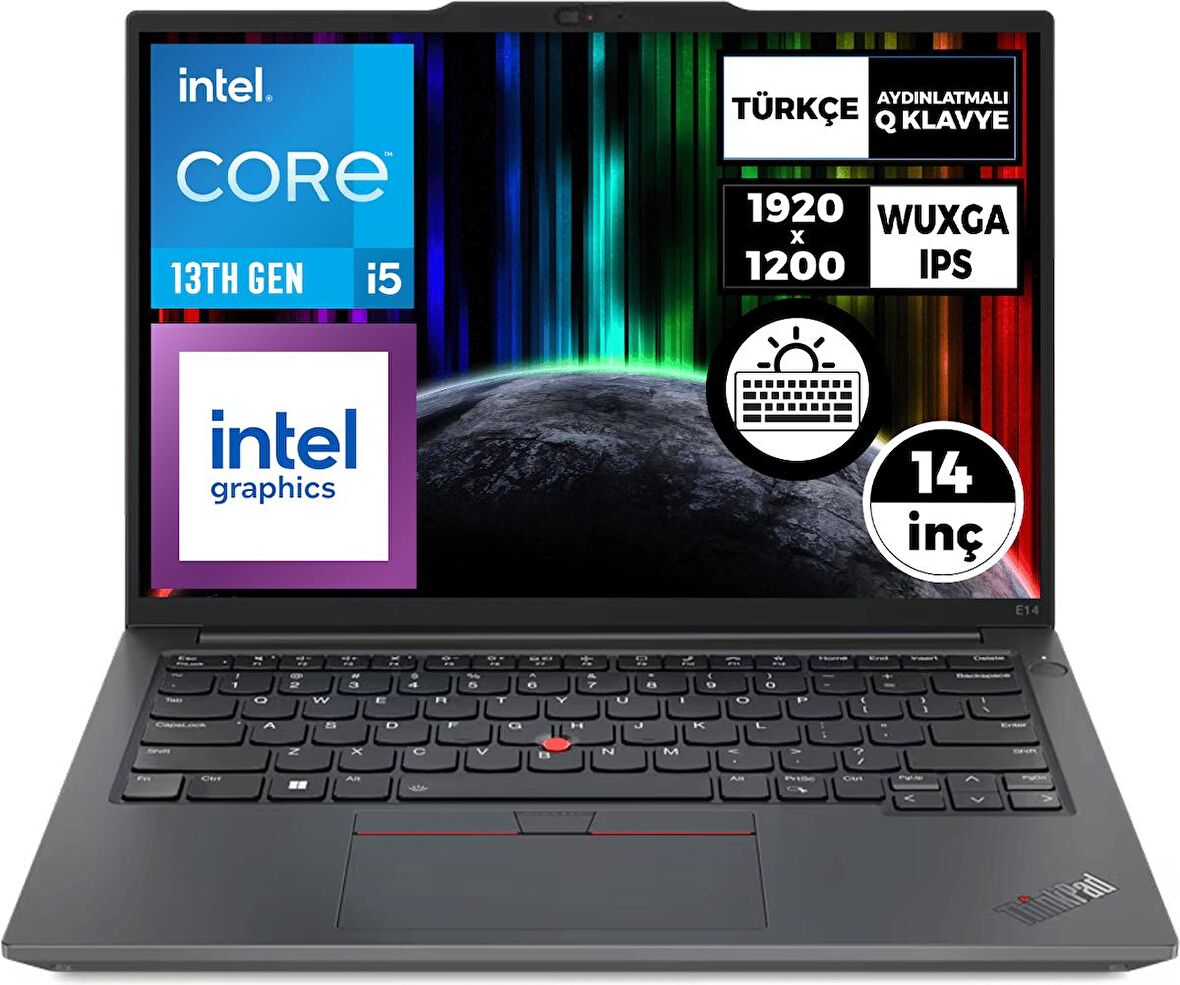 Lenovo ThinkPad E14 Gen 5 i5-1335U 8GB 1TB SSD + 512GB SSD 14" WUXGA Freedos Taşınabilir Bilgisayar 21JK0004TX 011