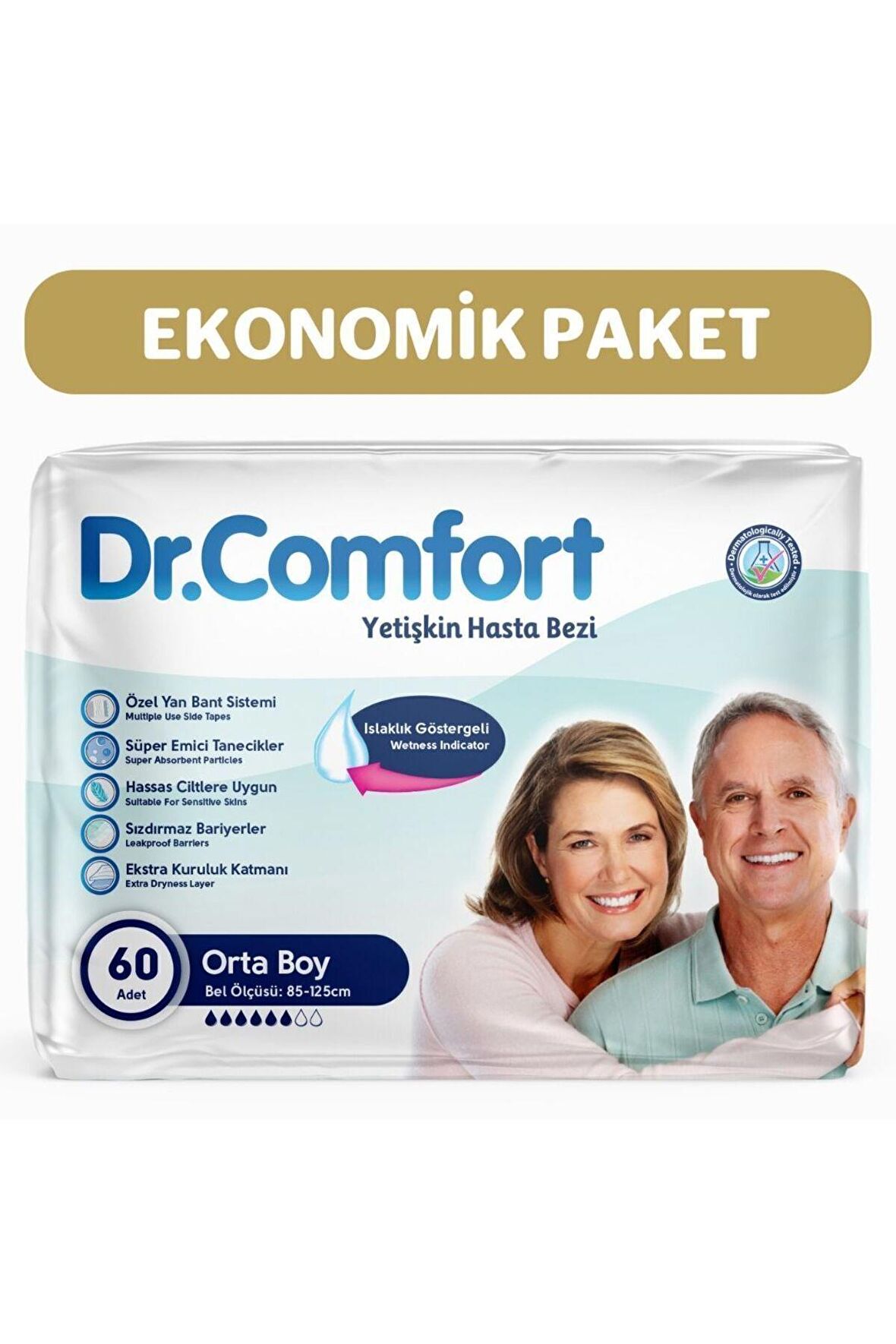 Yetişkin Bel Bantlı Hasta Bezi Medium 30'lu 2 paket 60 adet