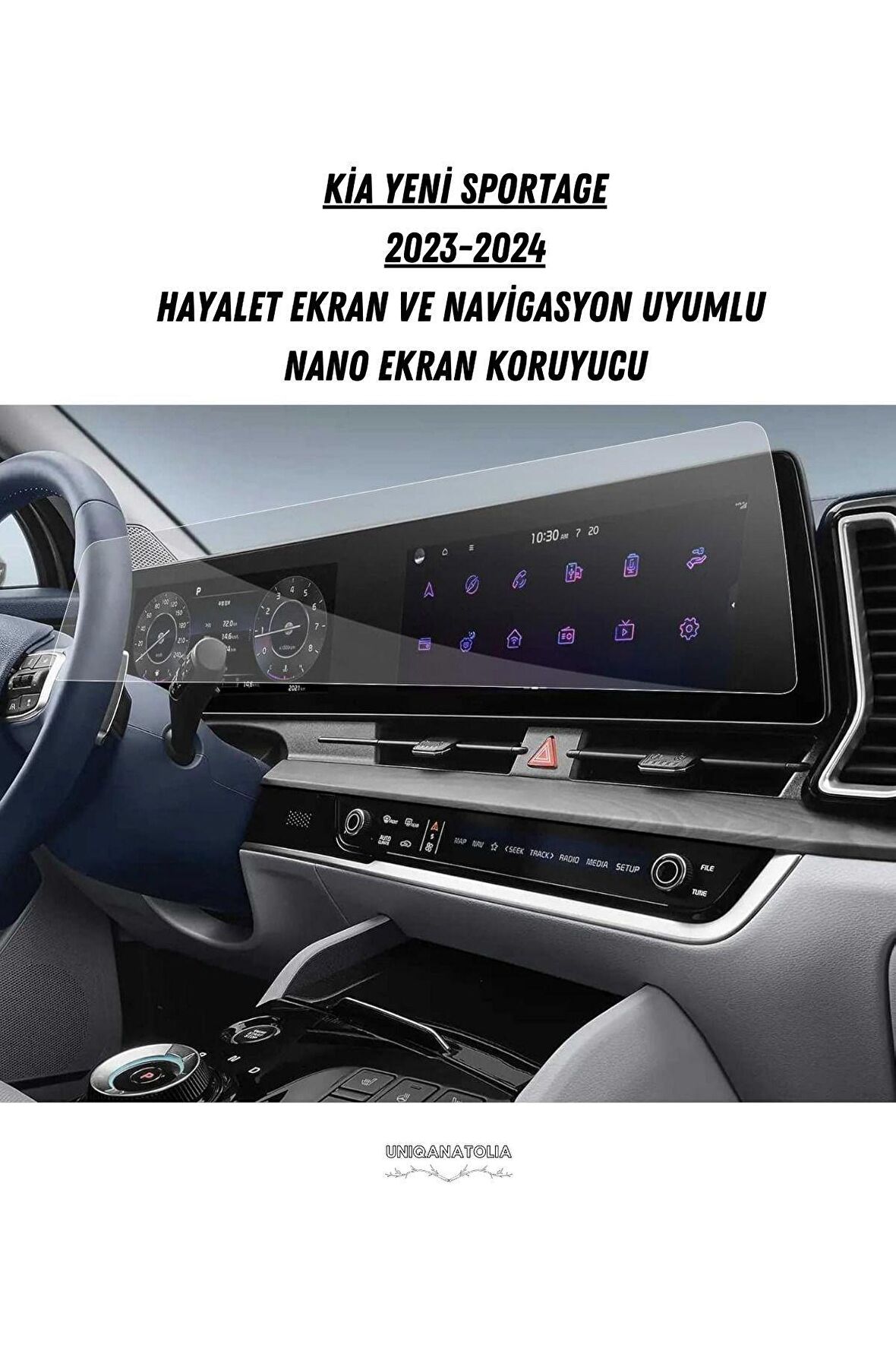 Kia Yeni Sportage 2023 2024 Hayalet Ekran ve Navigasyon Uyumlu Nano Ekran Koruyucu