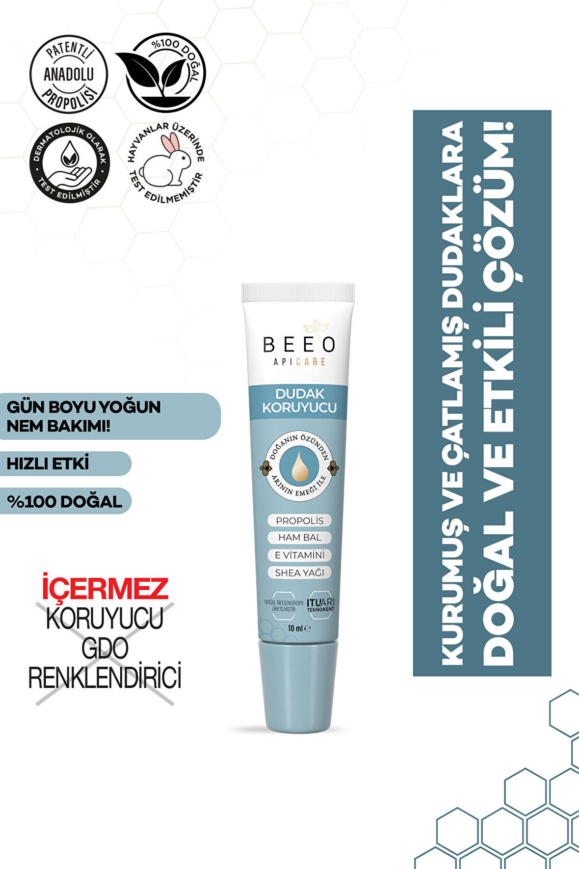 Beeo Propolisli Ham Ballı Dudak Koruyucu 10 ml