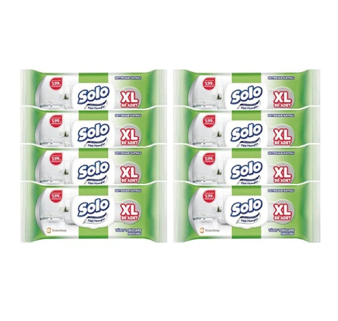 Solo Tüm Yüzeyler Islak Temizleme Havlusu Xl 8'li 640 Yaprak