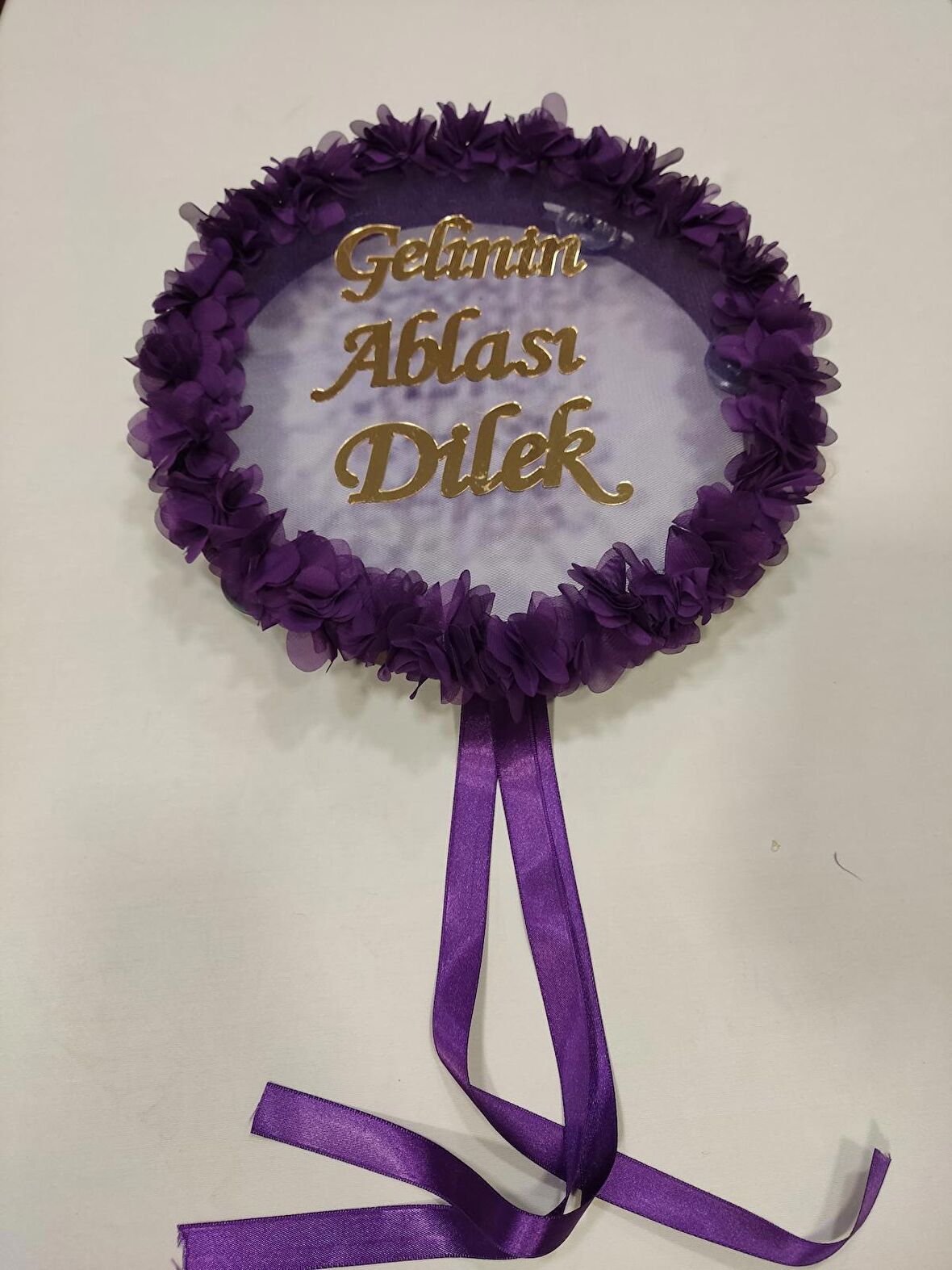 Gelinin Ablası İsme Özel Lazer Güllü Deri Tef Kına Gecesi Malzemesi Kına Tefi Tüllü Tef