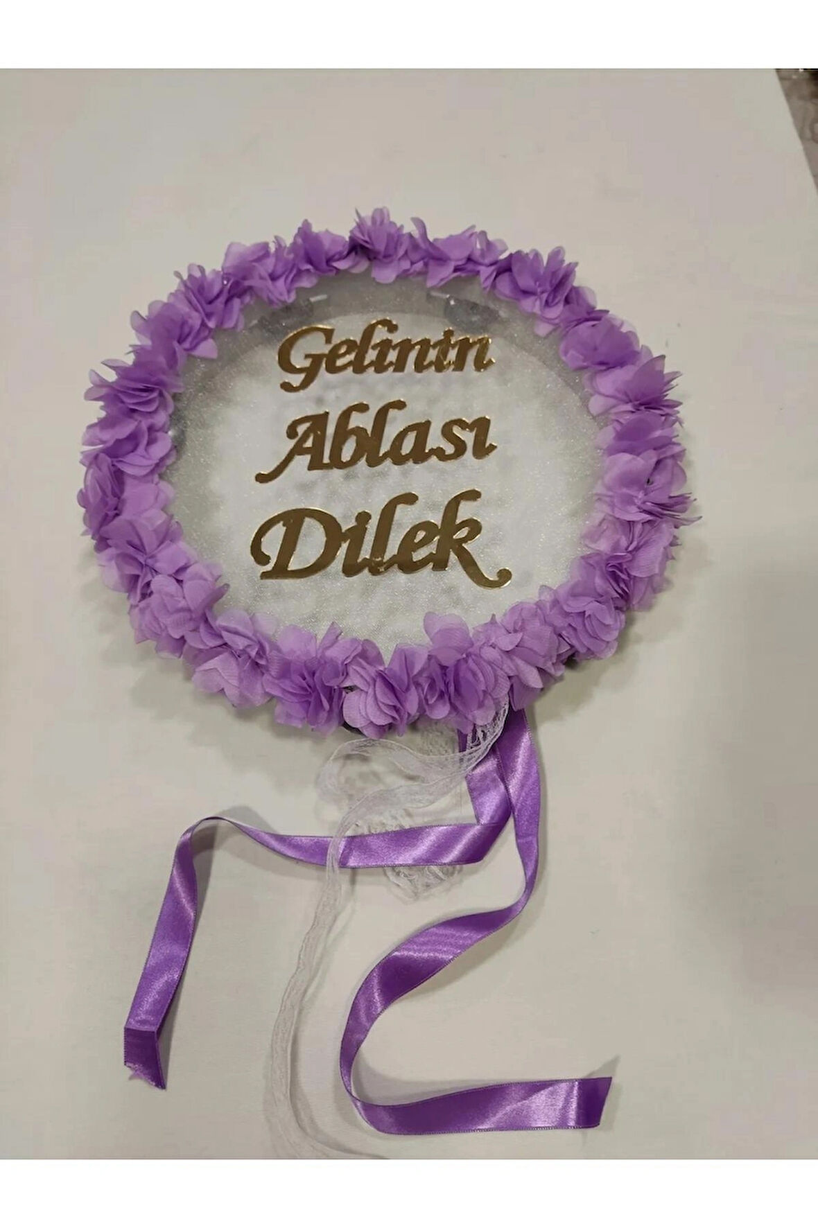 Gelinin Ablası İsme Özel Lazer Güllü Deri Tef Kına Gecesi Malzemesi Kına Tefi Tüllü Tef