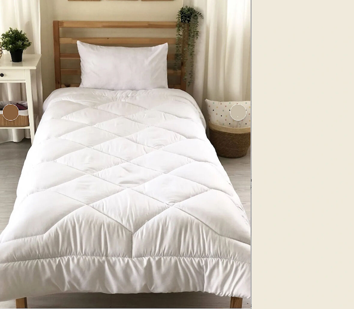 Tek Kişilik 160x220 Cm Silikon Yorgan Beyaz