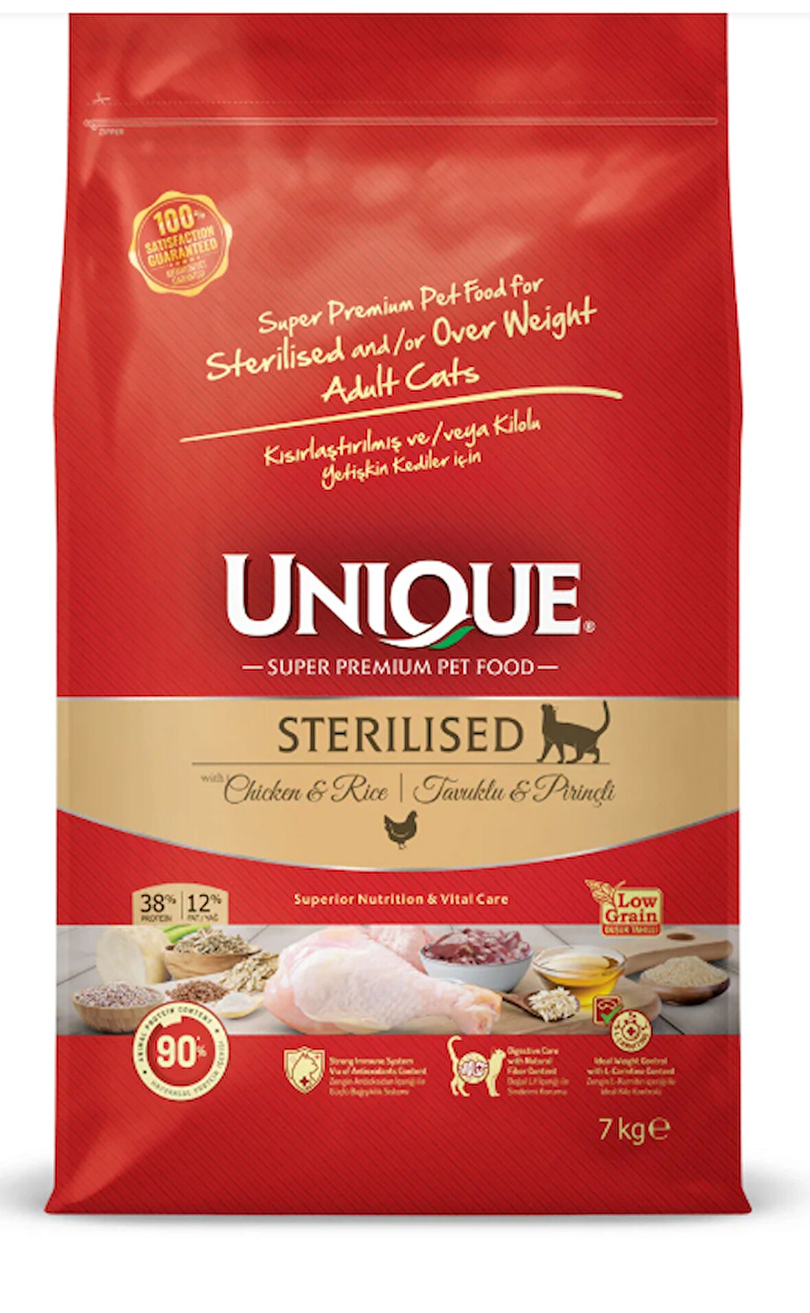 Unique Kısırlaştırılmış Kedi Maması Tavuklu 7 kg