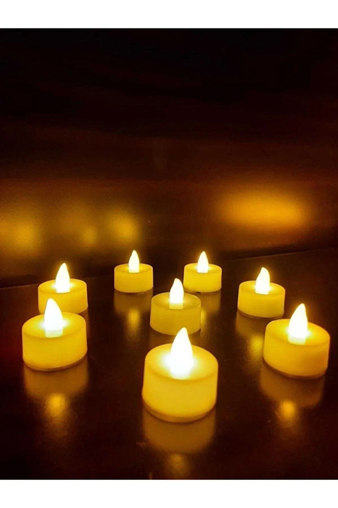 8 Adet Evsy Led Mum Tealight Pilli ( Piller Dahil ) Mum