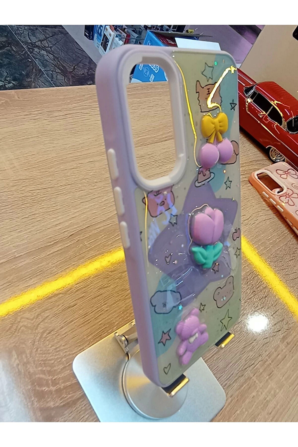 Samsung Galaxy A34 Uyumlu Kabartma Figürlü Darbe Korumalı Kapak Renkli Kılıf