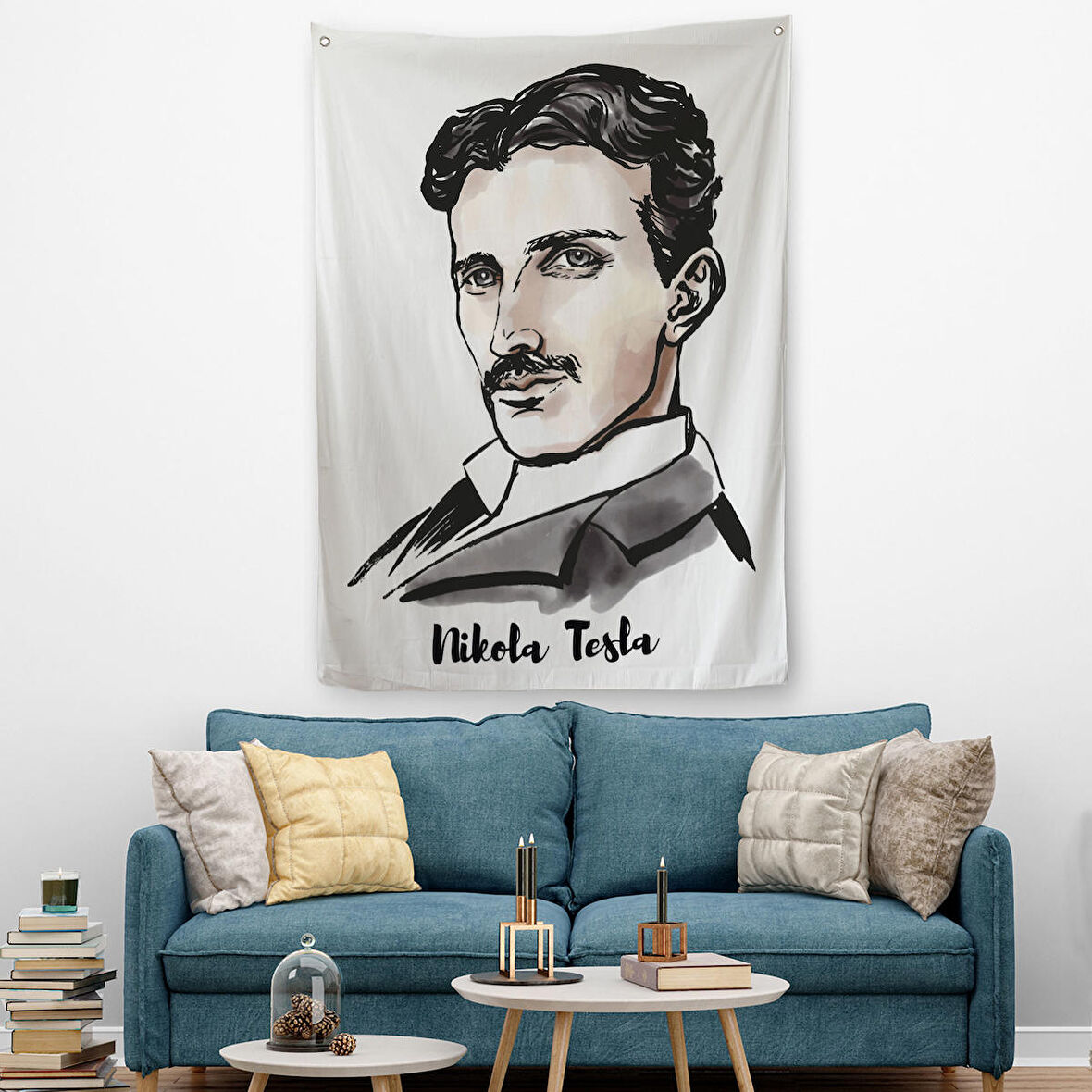 Nikola Tesla Dekoratif Duvar Örtüsü - Halısı- 5917