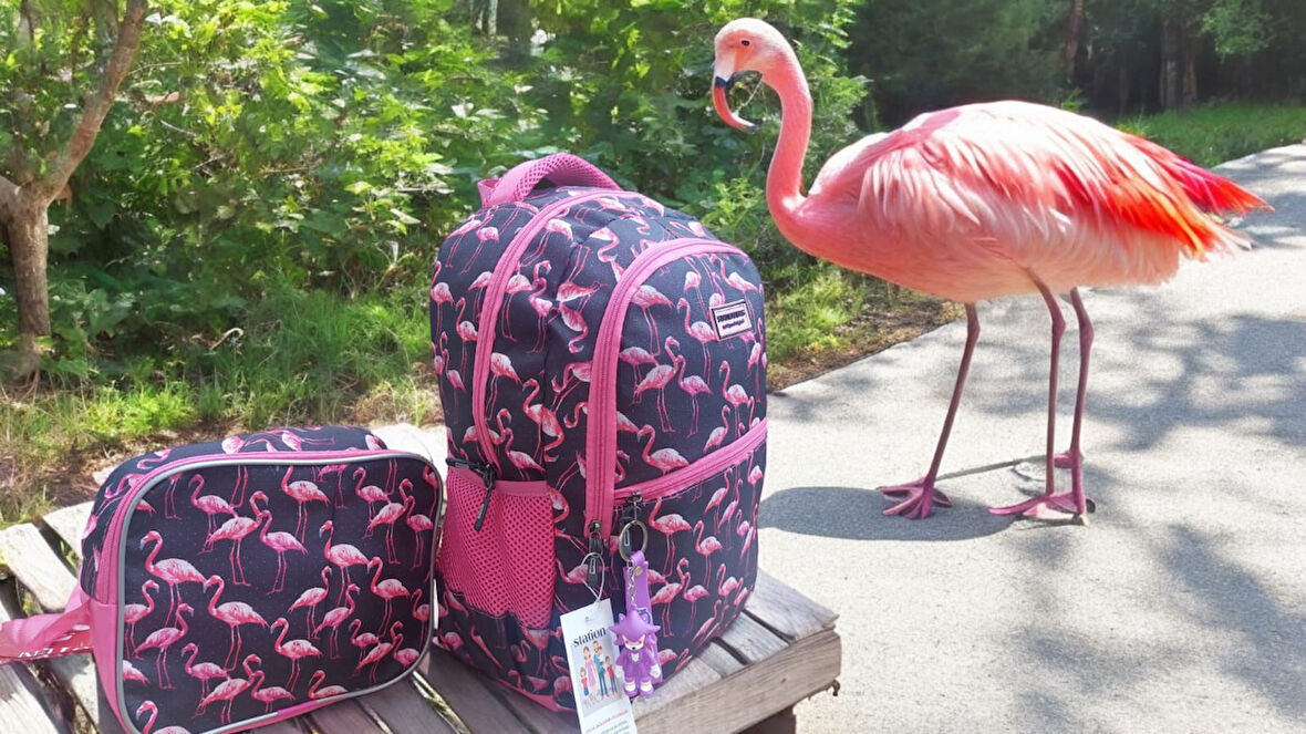 Flamingo Bahçesi Okul Çantası ve Beslenme Çantası