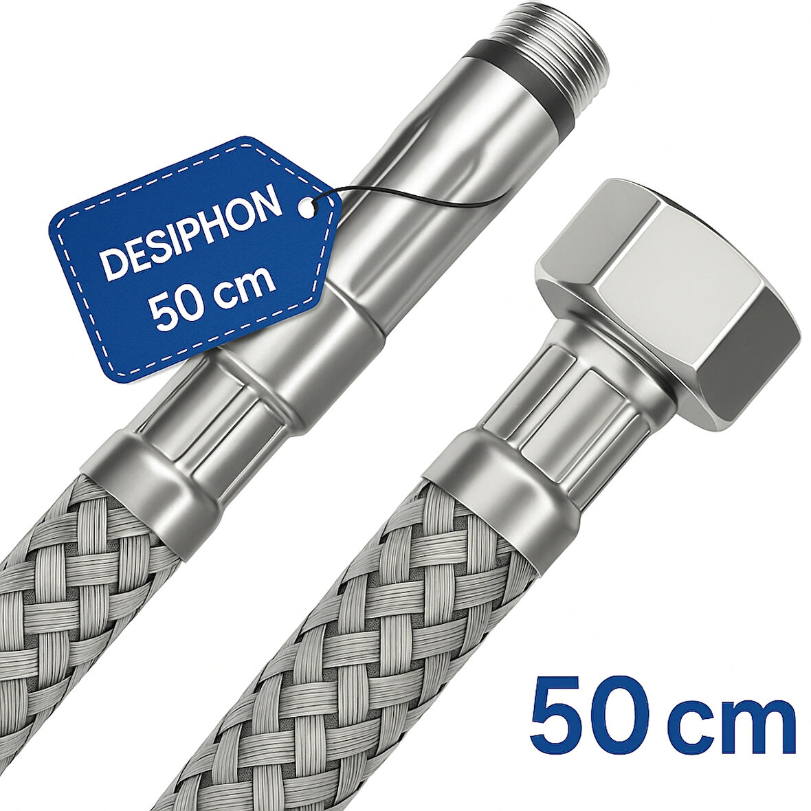 50 cm Paslanmaz Çelik Batarya Flexi Hortum | Koku Yapmaz, Sızdırmaz, Dayanıklı