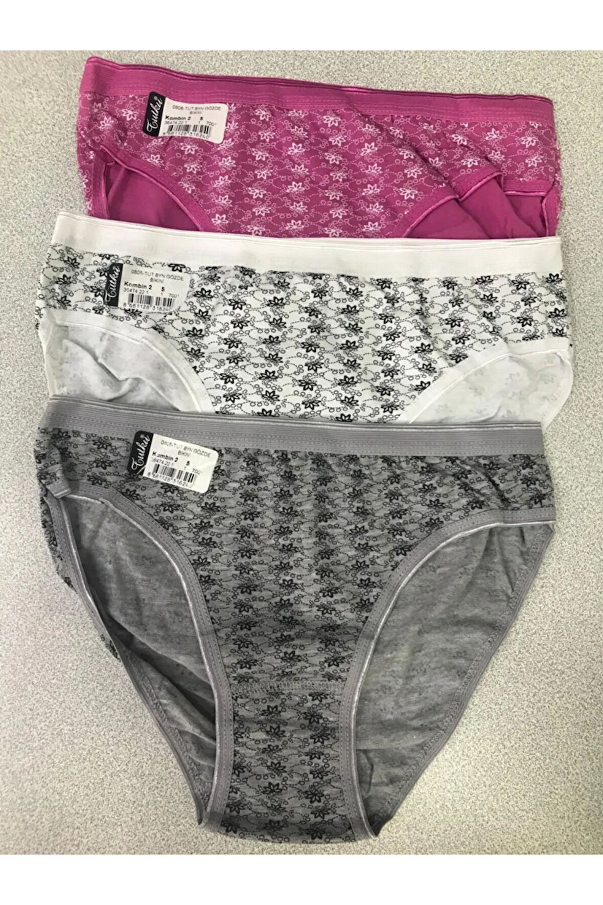 12'li Paket Bayan Kadın Desenli Bikini Külot Asorti Kilot