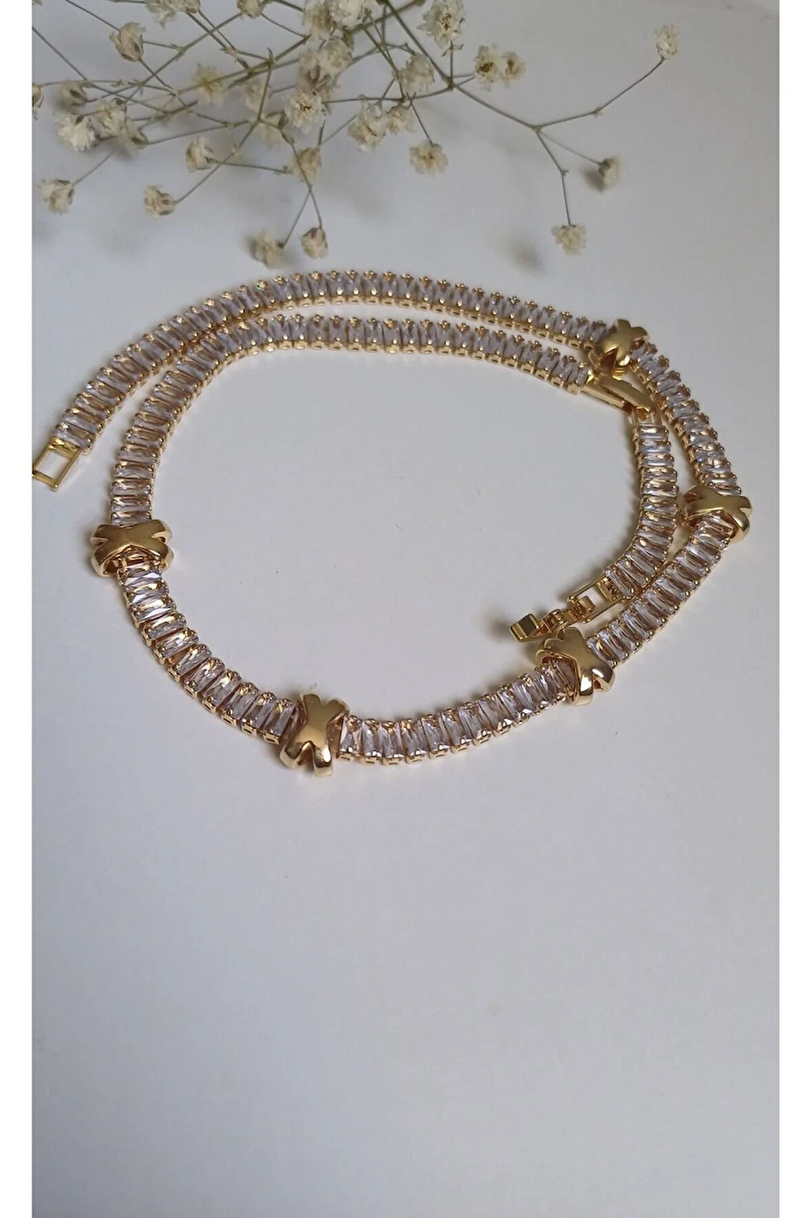 XO MARKABAGET SU YOLU TAŞLI YENİ SEZON TREND KOLYE T316L ÇELİK ANTİALERJİK DÖNMEZ CHOKER & KOLYE