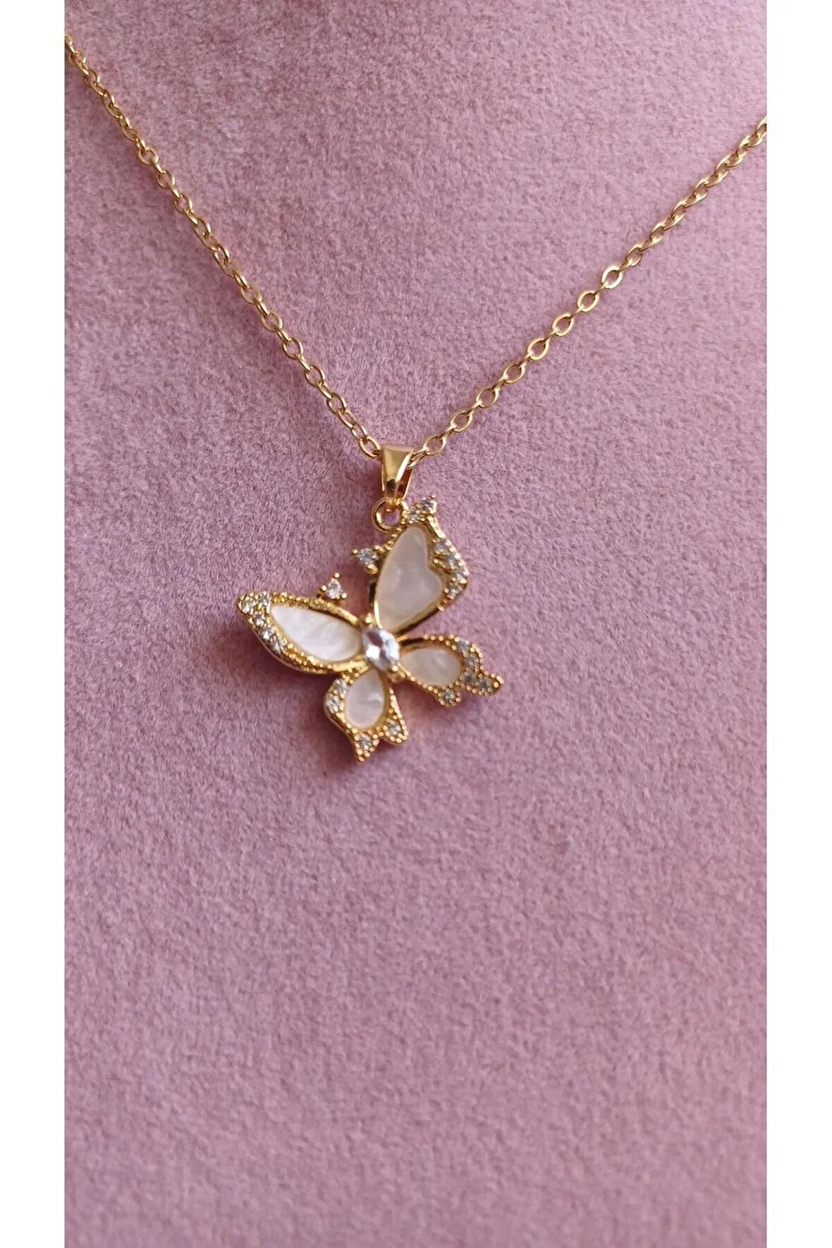 Kelebek Kolye Çelik Kolye Çelik Kadın Vintage Tasarım 316l Paslanmaz Çelik