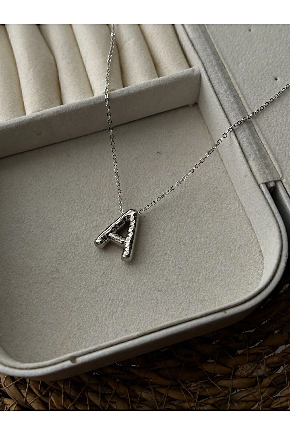 Silver Balon A Harf Kolye 316 L Çelik Paslanmaz