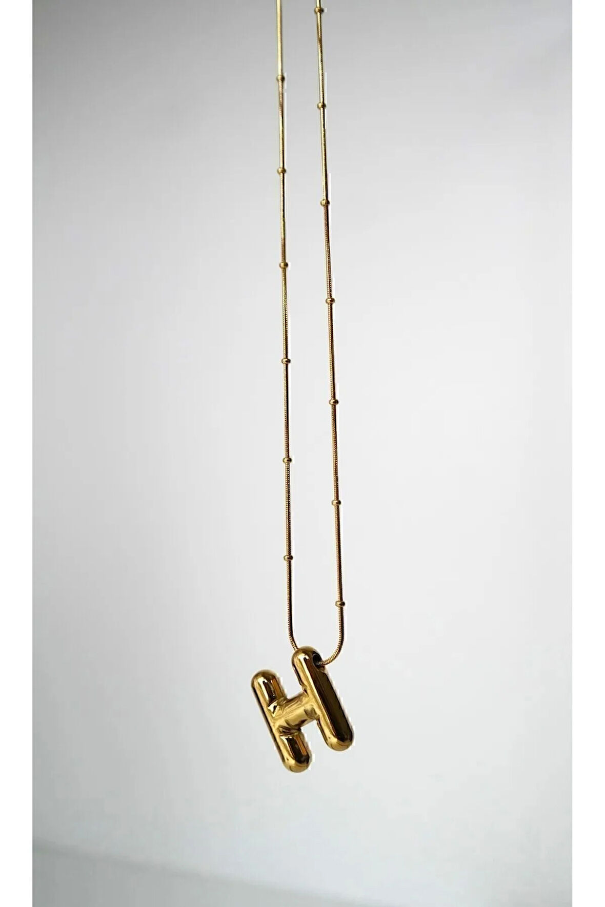 Çelik Balon Harf Kolye H Harfi