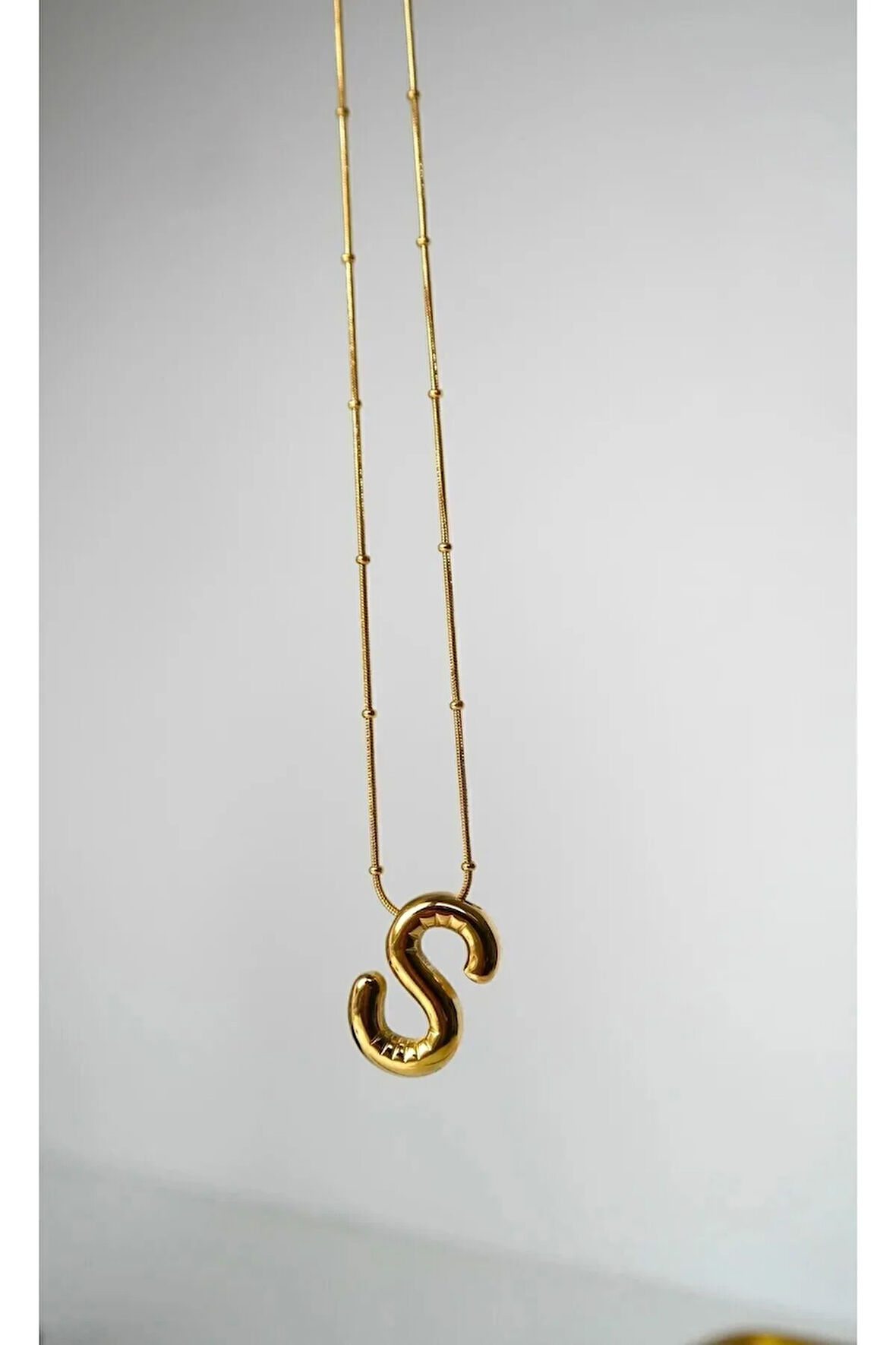 Çelik Balon Harf Kolye S Harfi