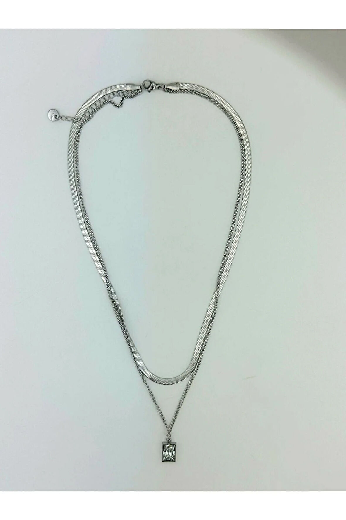 2Lİ YASSI İTALYAN ZİNCİRLİ BAGET KOLYE