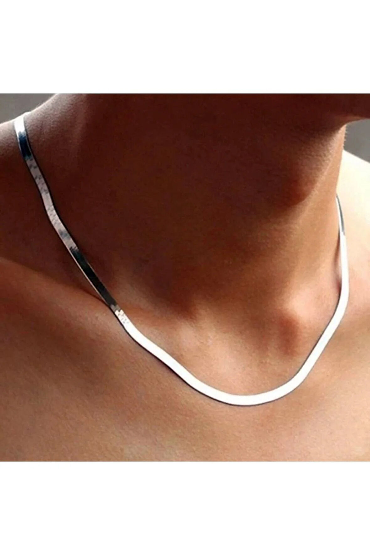 Italyan Çelik Silver Kolye