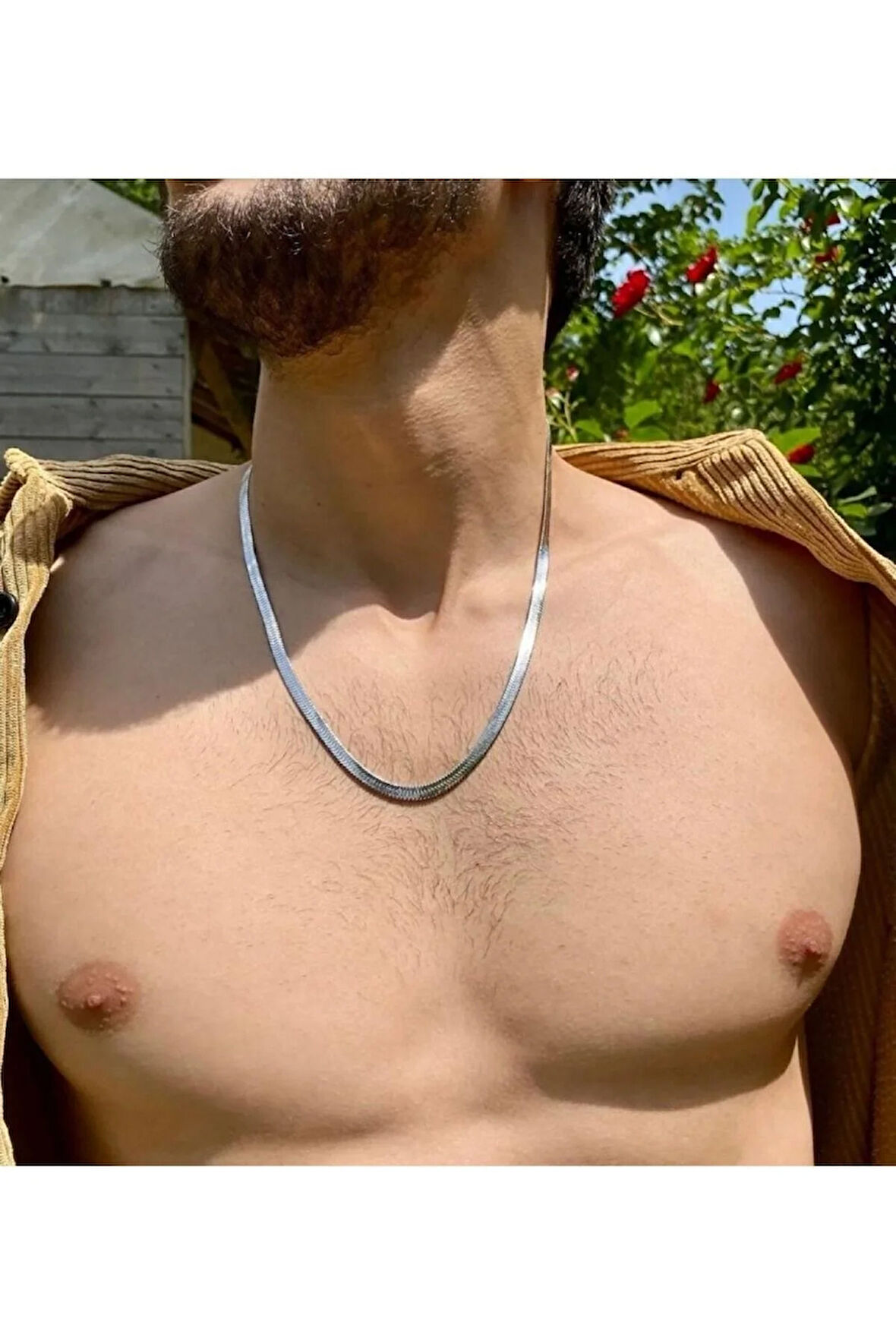 Kararmaz Çelik Italyan Hasır Erkek Zincir Kolye