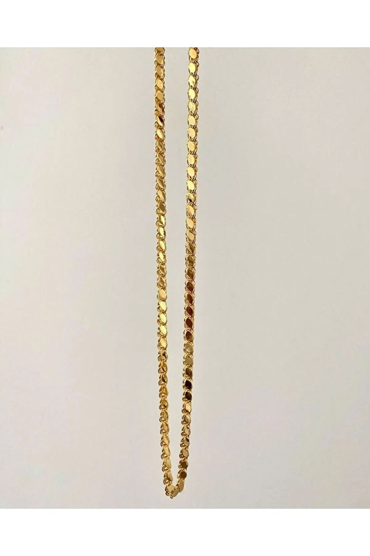 14 Ayar Altın Kaplama Arpa Zincir , Halep Zinciri 60 Cm Kolye