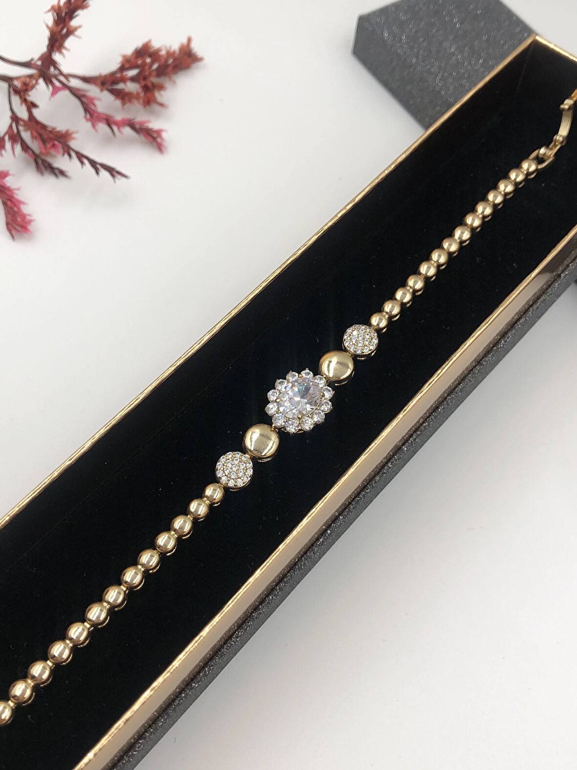 Şıklığın Tamamlayıcısı! Xuping Rose Renk Kadın Bileklik Bakır Renk 17+2 Cm kutulu Renk Atmaz