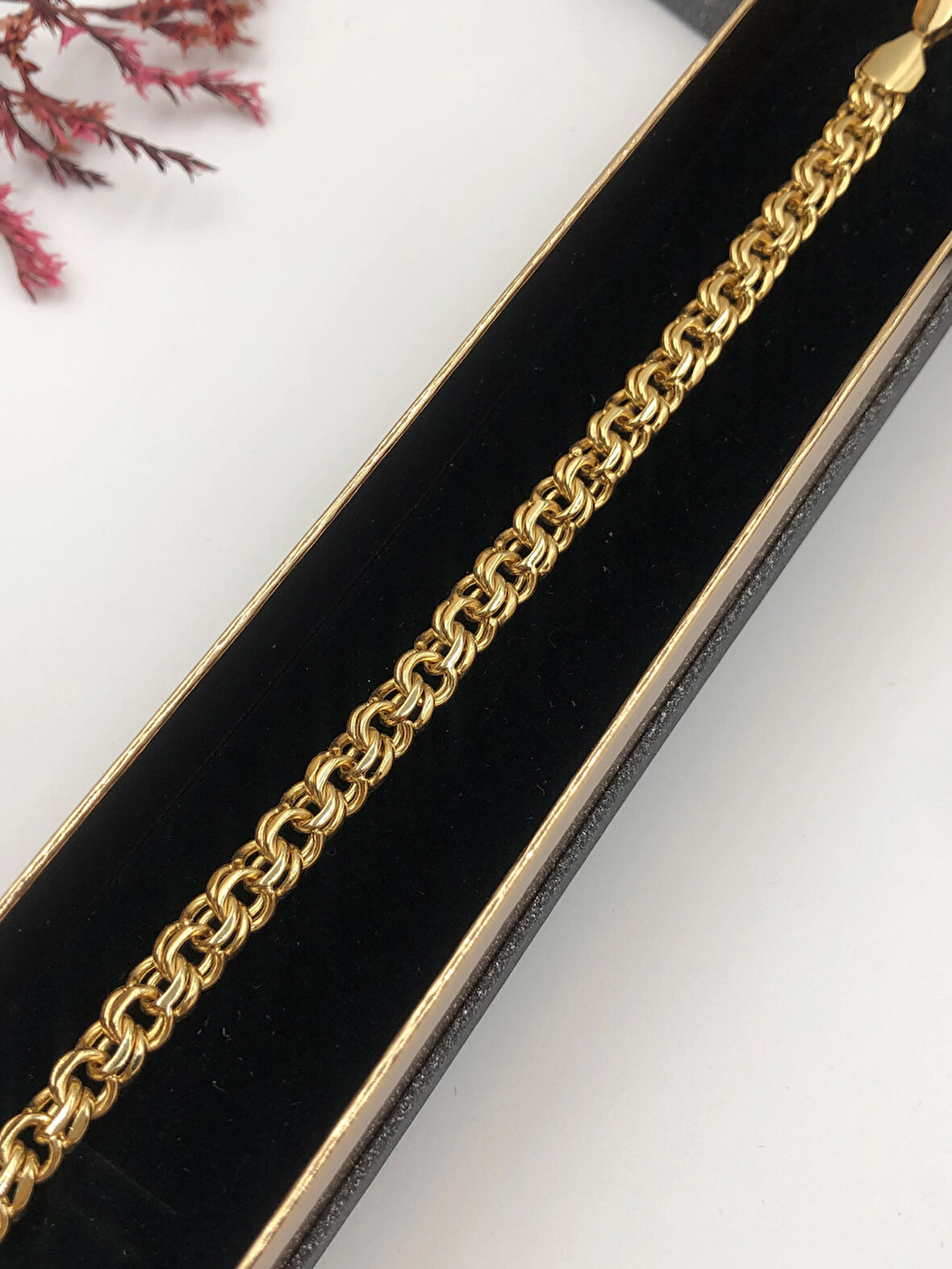 Şıklığın Tamamlayıcısı! Xuping Rose Renk Kadın Bileklik Bakır Renk 19 Cm kutulu Renk Atmaz