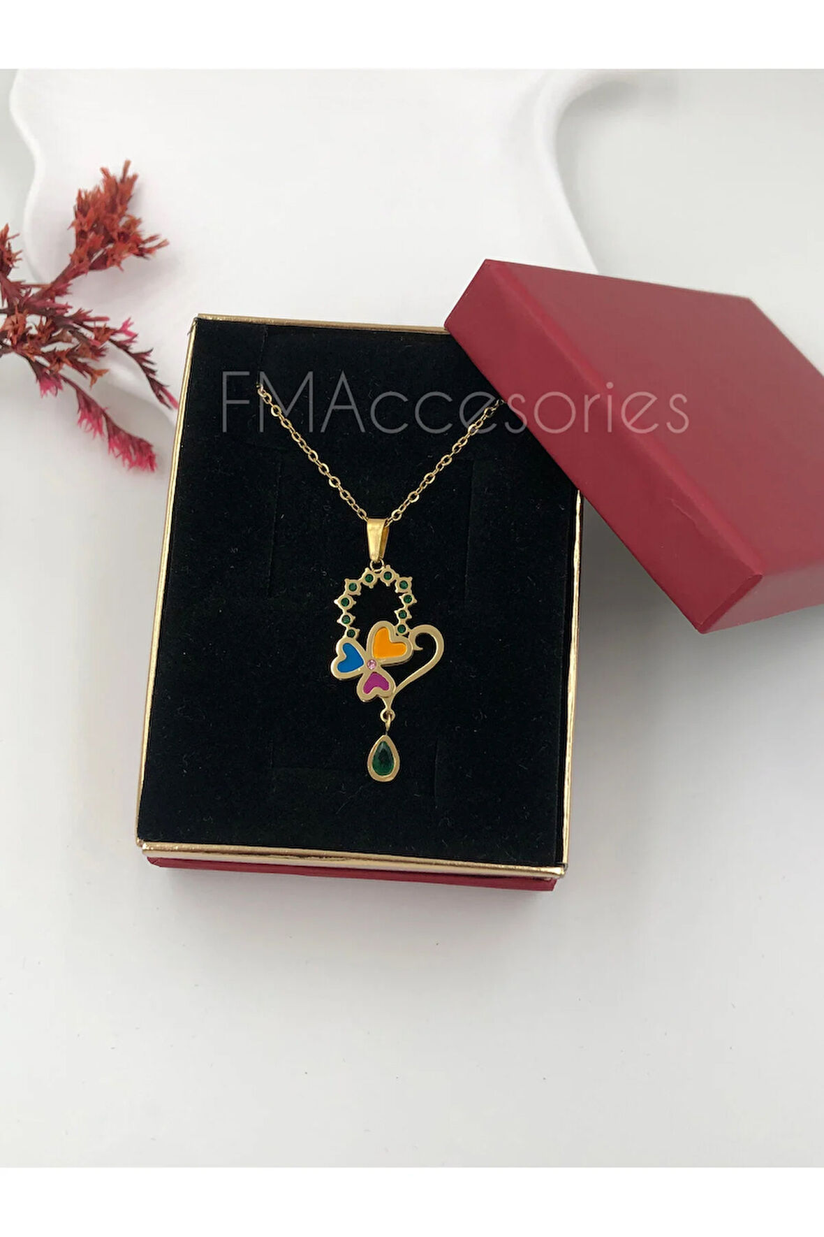 Çelik Kadın Kolye Paslanmaz Çelik 14k Gold Kadın 45 cm Kolye Antialerjik HEDİYE KUTULU